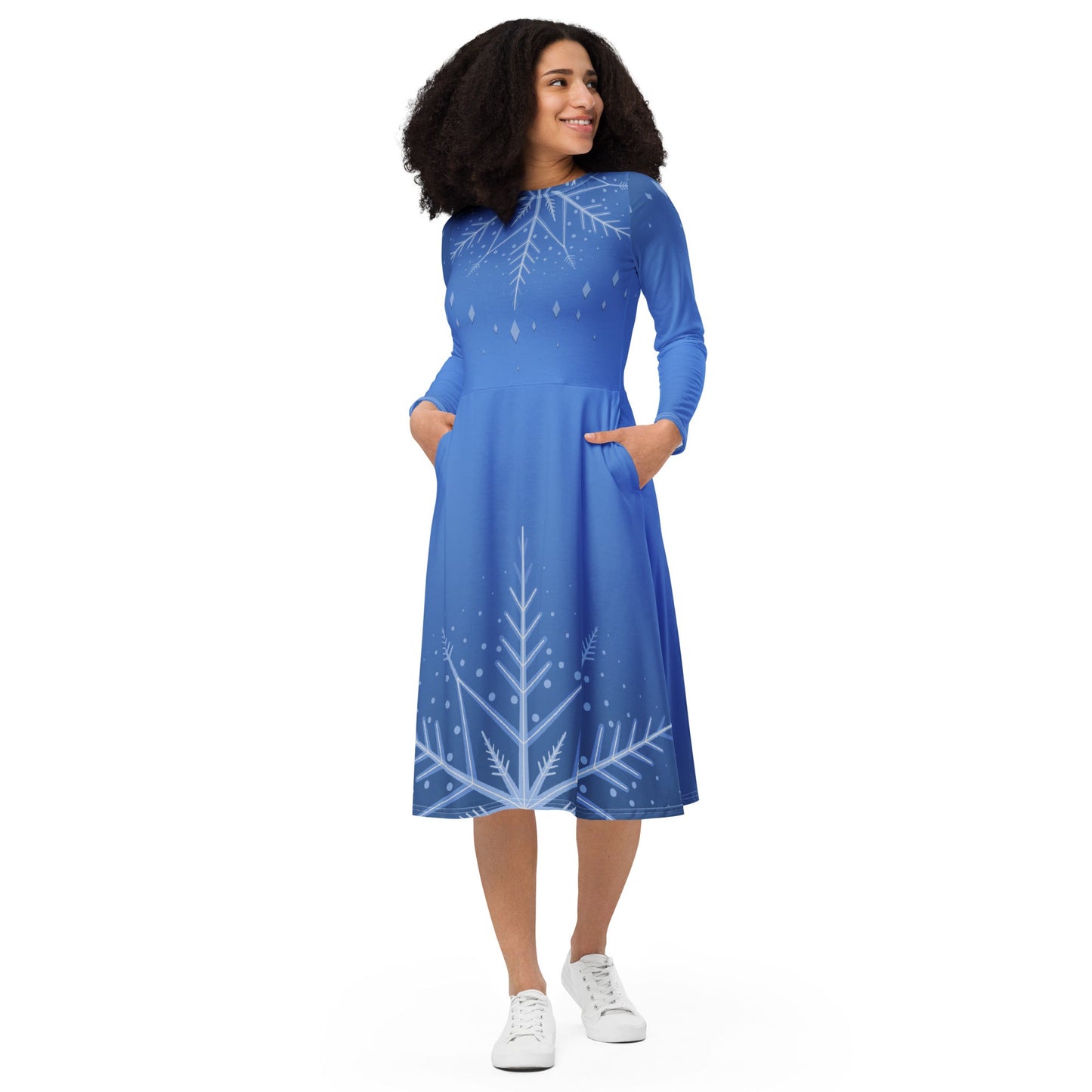 Elsa Christmas long sleeve midi dress christmas dresschristmas styleWrong Lever Clothing