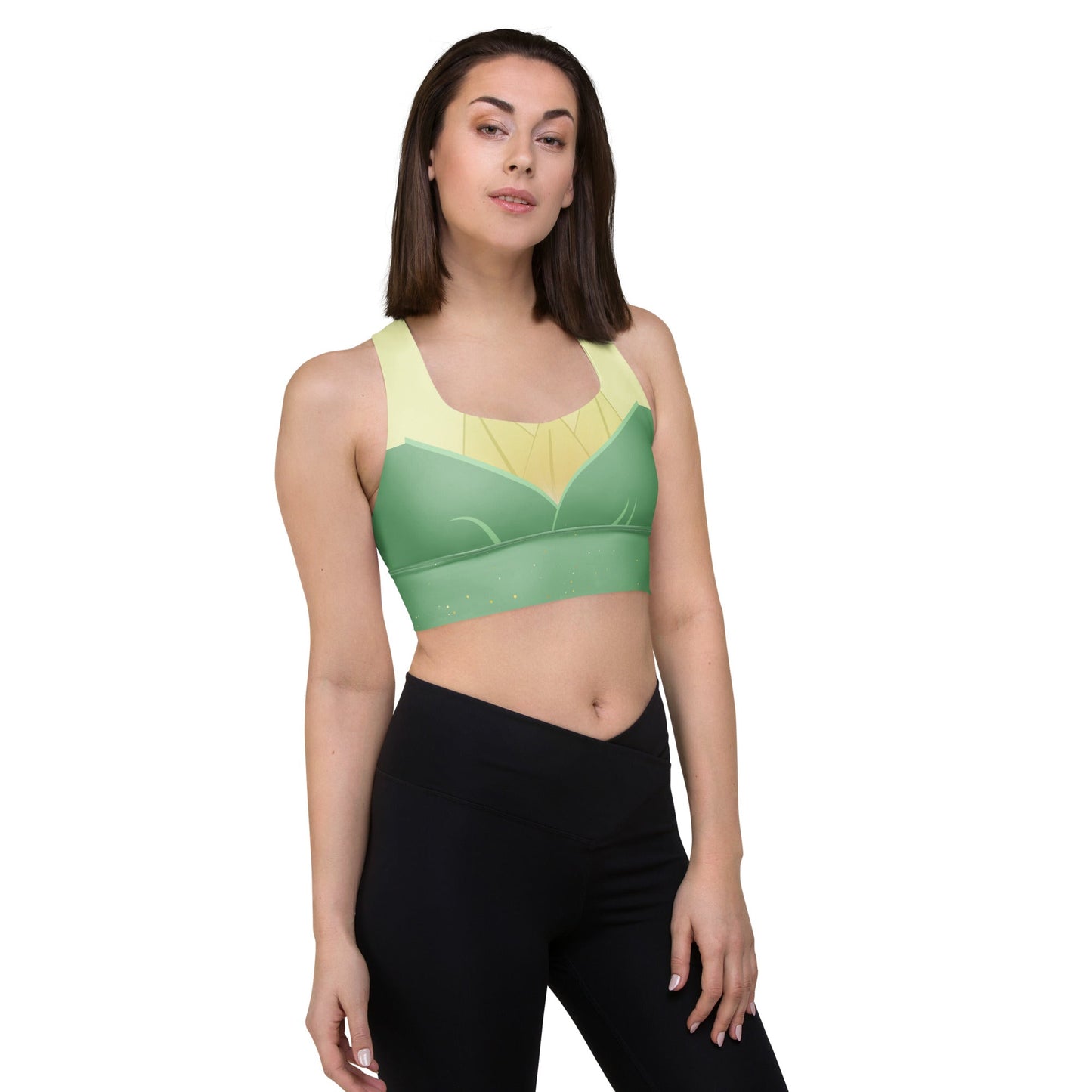 Emerald Bayou Princess–Inspired Longline Sports Bra bayou princesscosplayWrong Lever Clothing