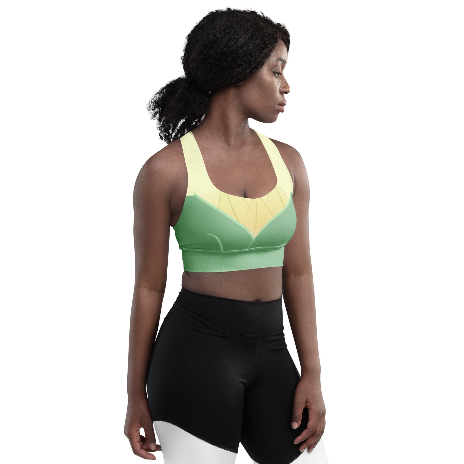 Emerald Bayou Princess–Inspired Longline Sports Bra bayou princesscosplayWrong Lever Clothing
