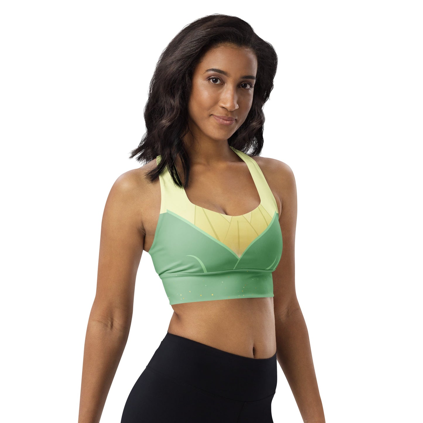 Emerald Bayou Princess–Inspired Longline Sports Bra bayou princesscosplayWrong Lever Clothing