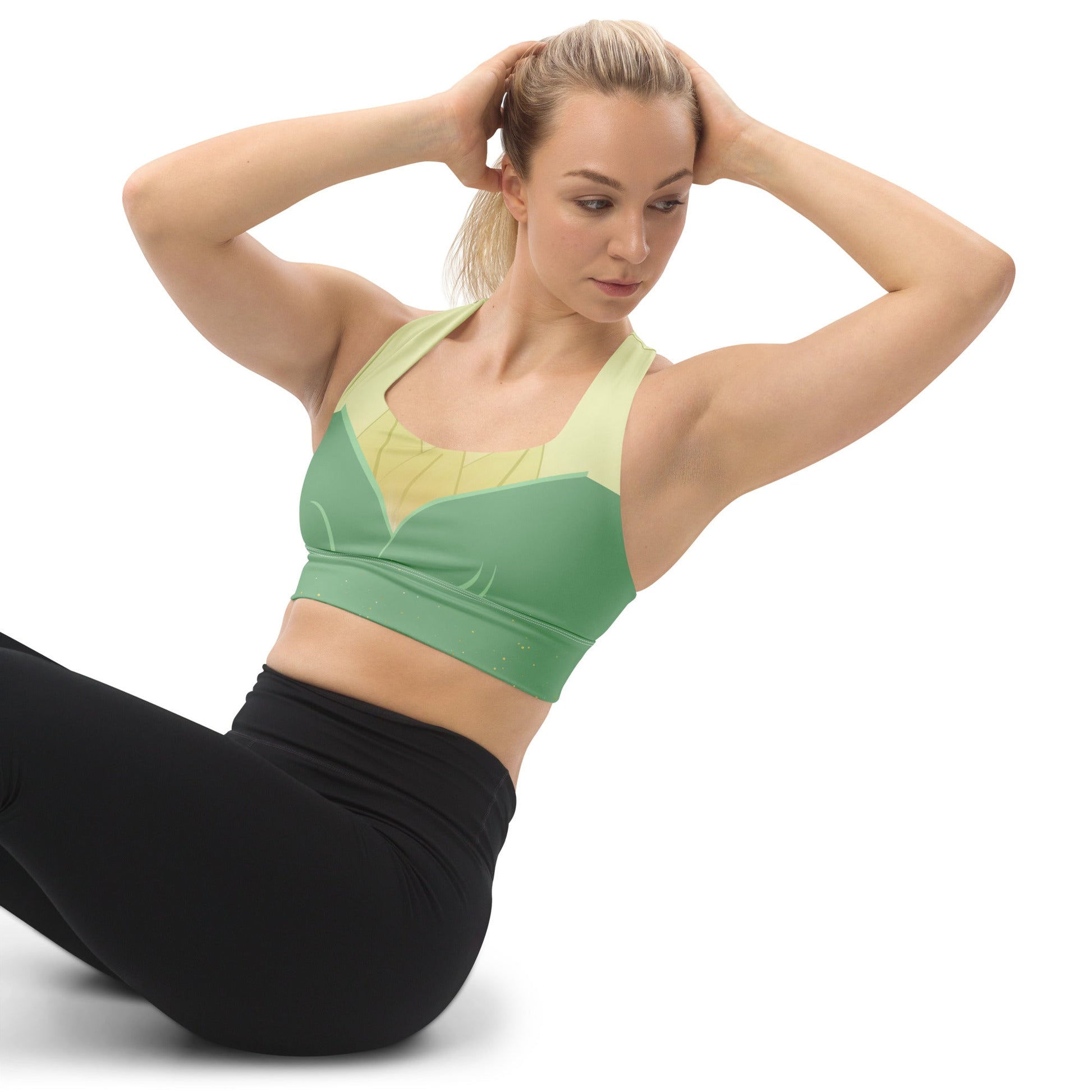 Emerald Bayou Princess–Inspired Longline Sports Bra bayou princesscosplayWrong Lever Clothing