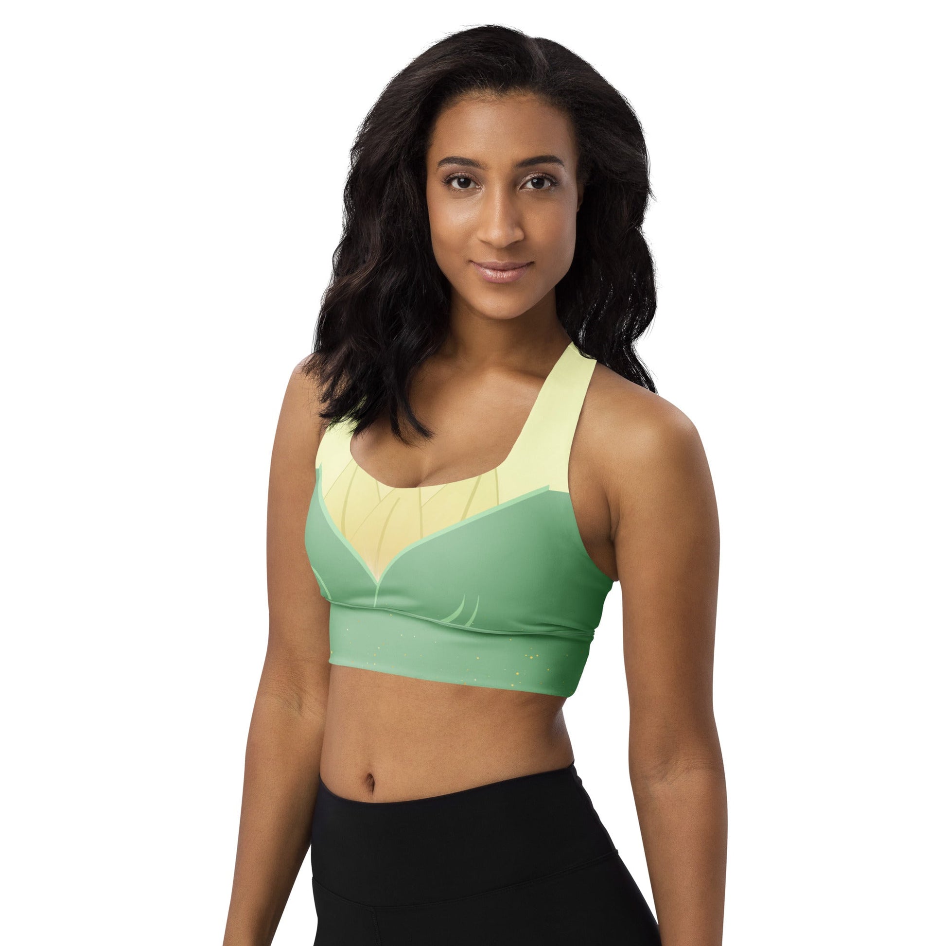 Emerald Bayou Princess–Inspired Longline Sports Bra bayou princesscosplayWrong Lever Clothing