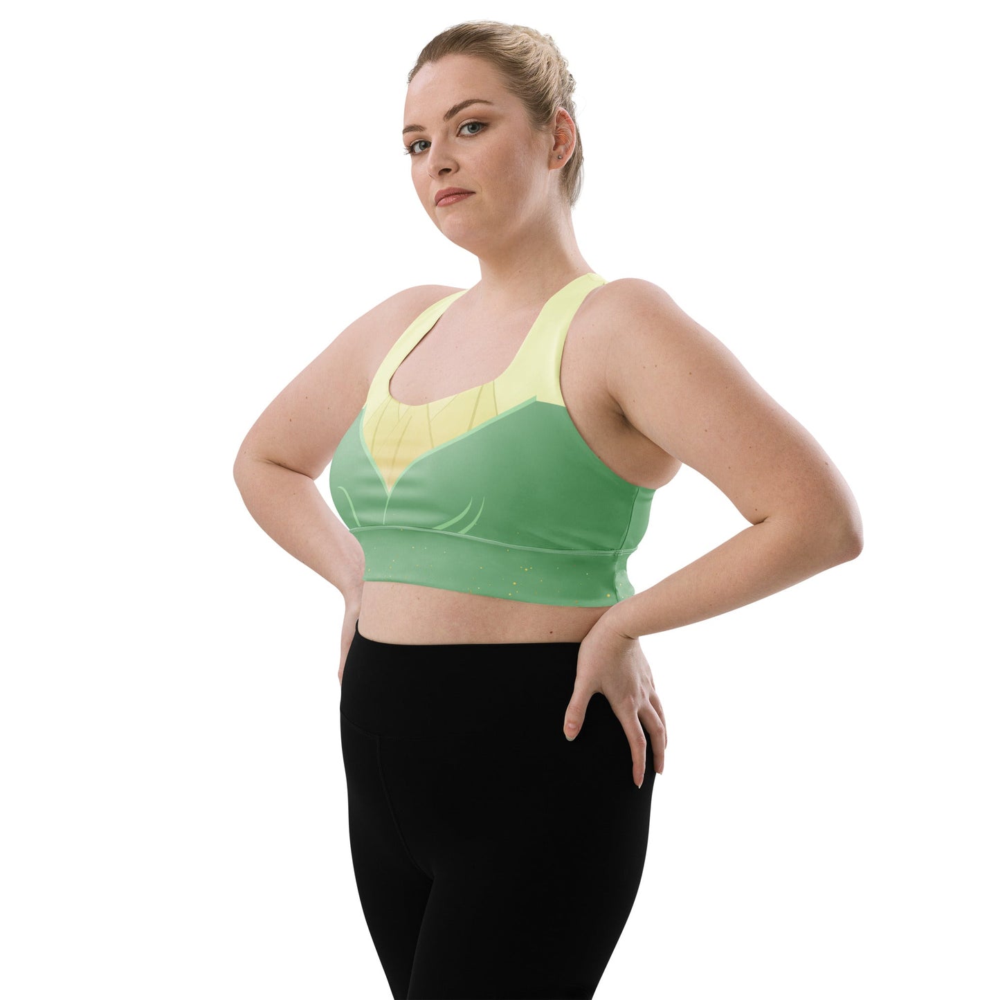 Emerald Bayou Princess–Inspired Longline Sports Bra bayou princesscosplayWrong Lever Clothing