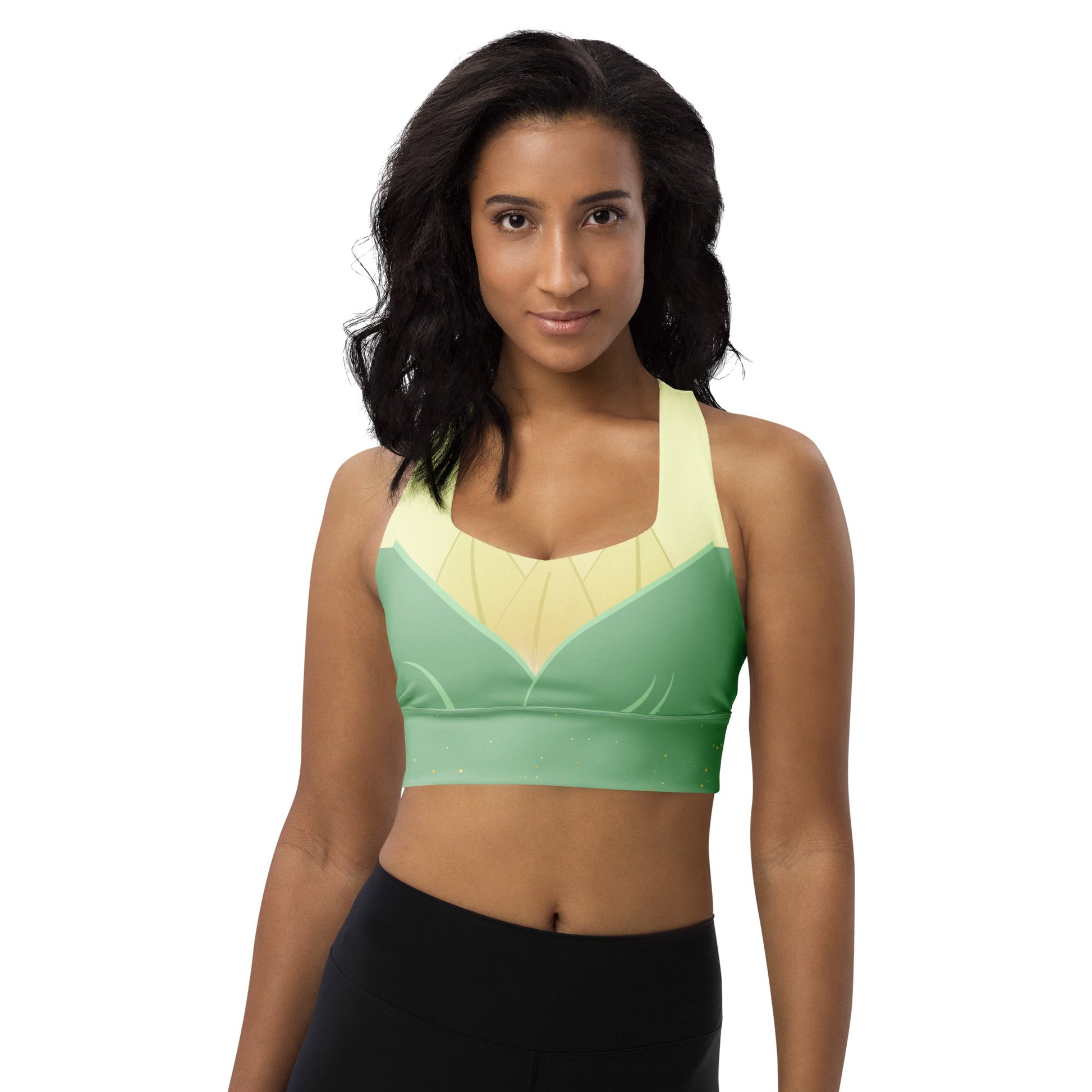 Emerald Bayou Princess–Inspired Longline Sports Bra bayou princesscosplayWrong Lever Clothing