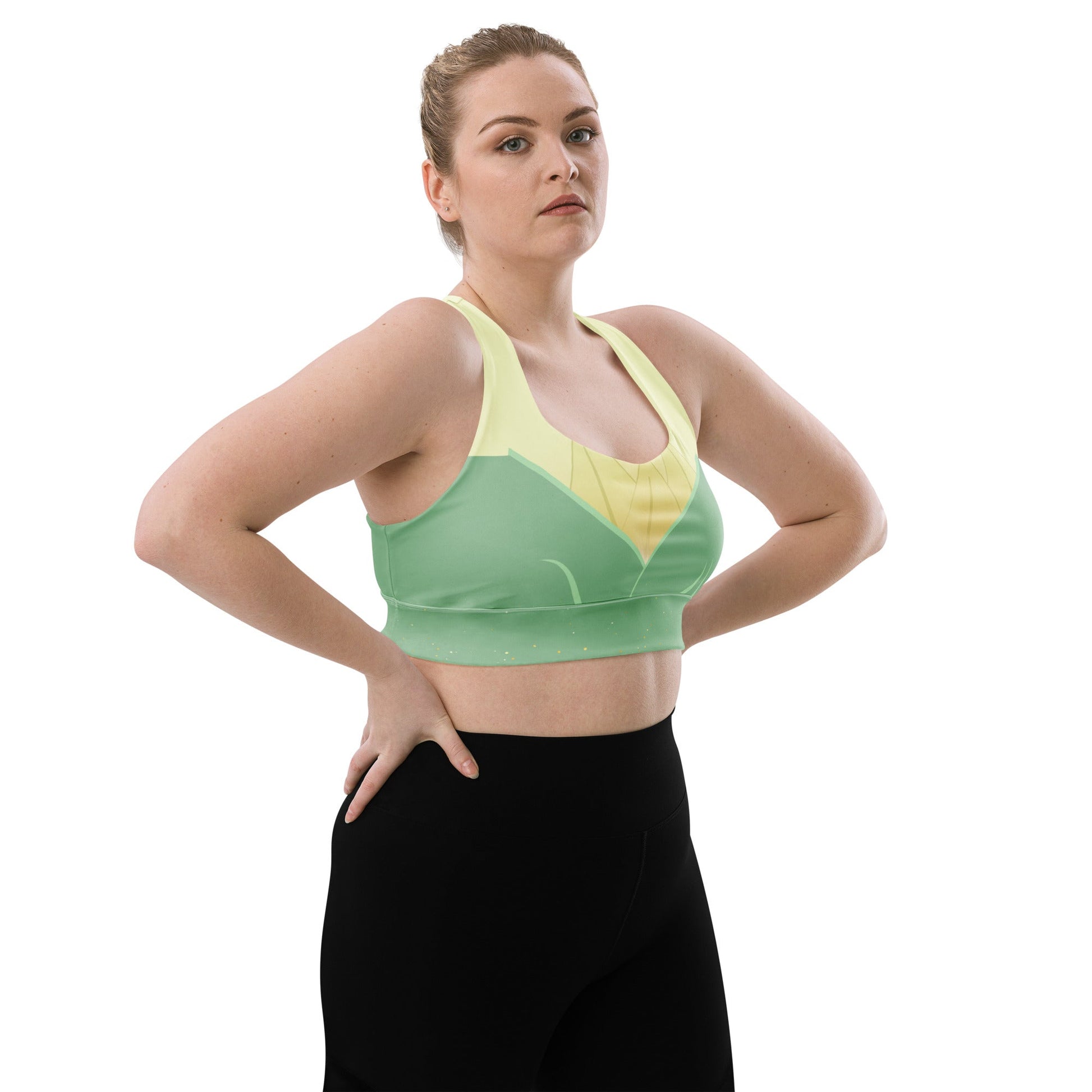 Emerald Bayou Princess–Inspired Longline Sports Bra bayou princesscosplayWrong Lever Clothing
