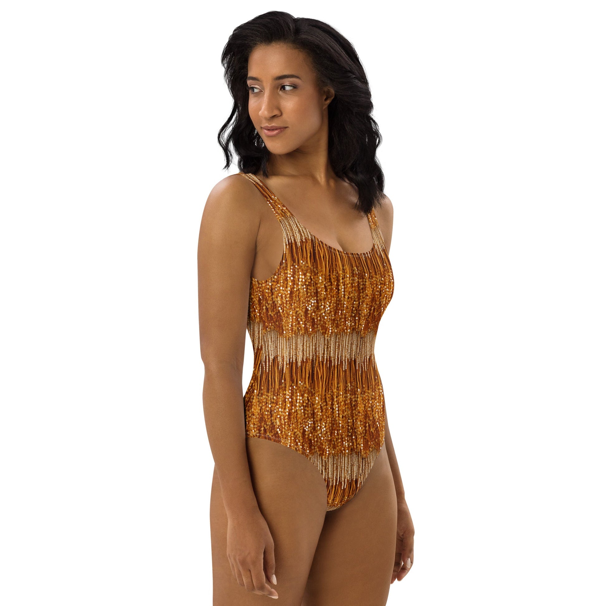 Fearless Era One - Piece Swimsuit **Beading Printed Directly on Fabric** 20s stylebeaded styleWrong Lever Clothing