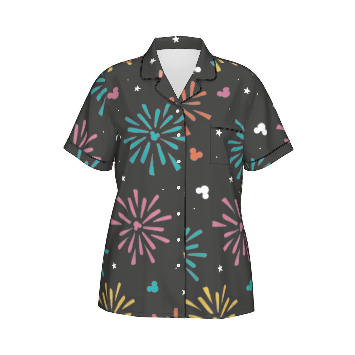 Firework Mouse Women's Short Sleeve Imitation Silk Pajama Set Wrong Lever Clothing