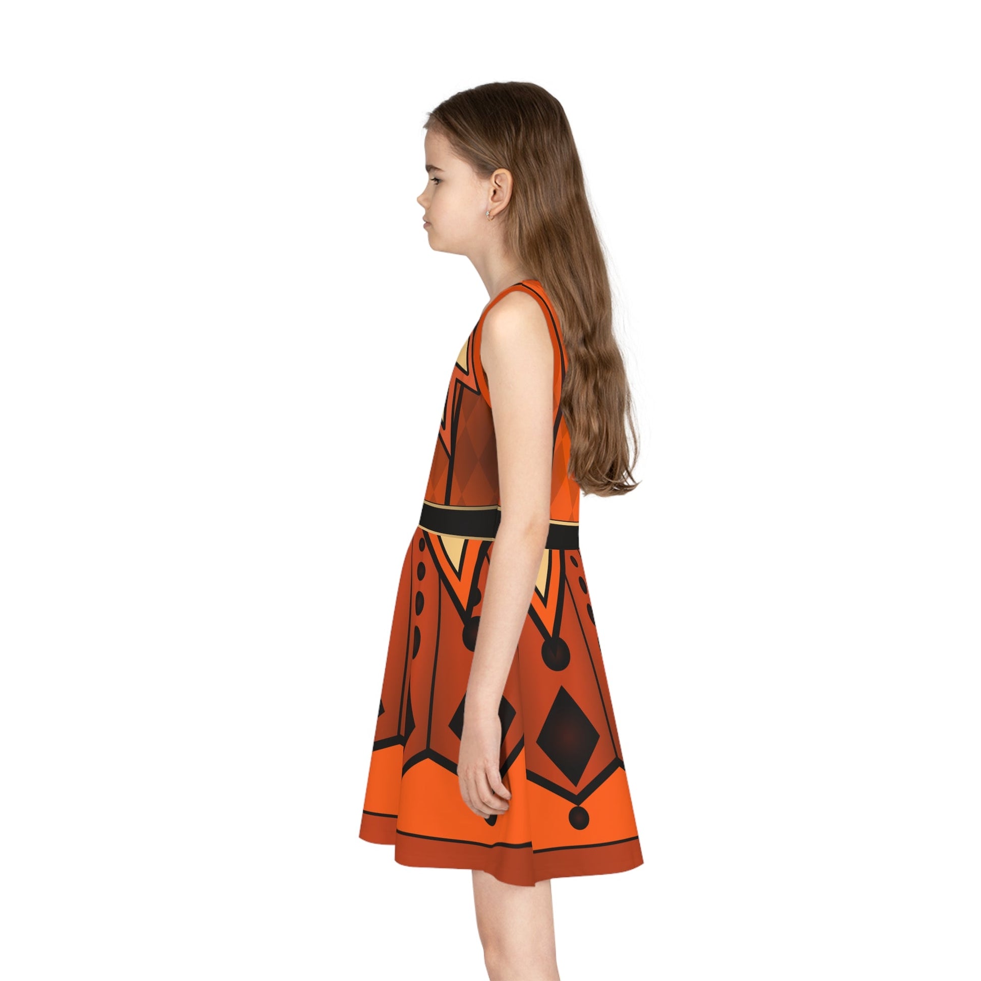 Girls Vintage Halloween Twirl Dress | Pumpkin Orange & Black Fall Dress 2026 minnie dresscostumeAll Over PrintsWrong Lever Clothing