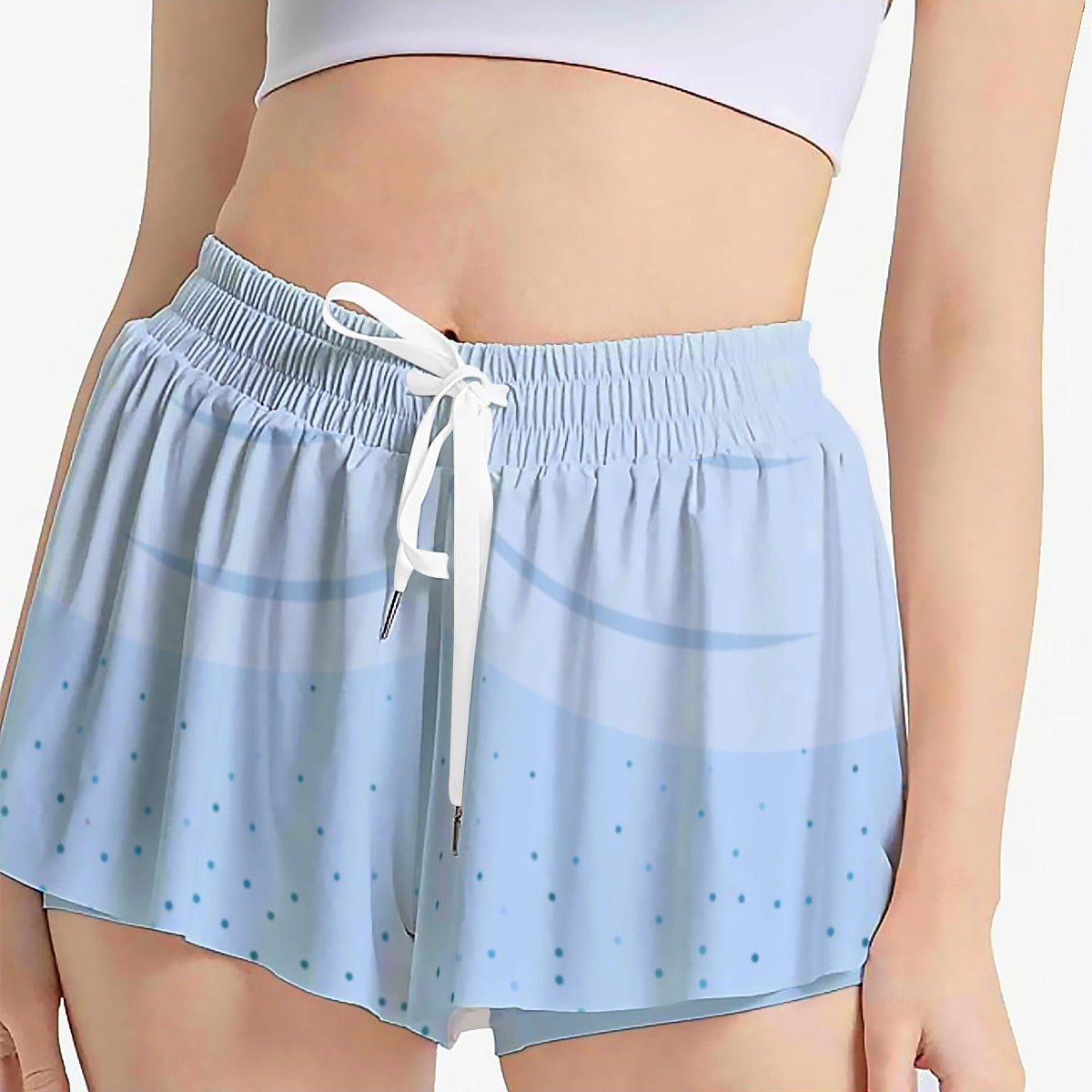 Glass Slipper Butterfly Shorts – Ice Blue Fairytale Ruffle Running Shorts adult cinderellaadult cinderella styleWrong Lever Clothing