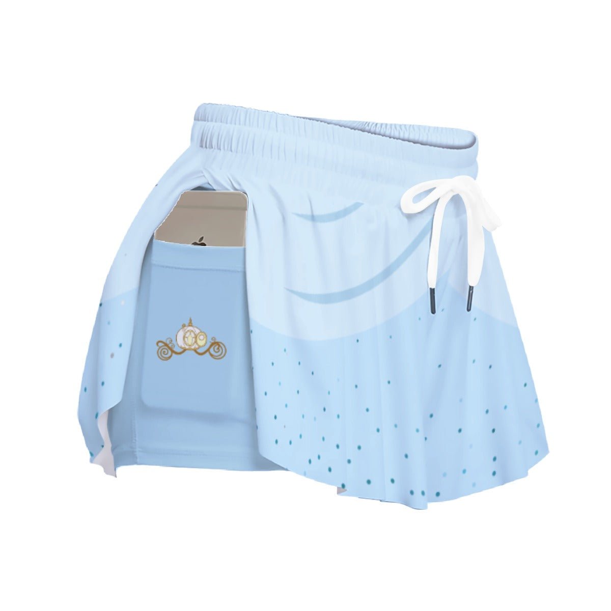 Glass Slipper Butterfly Shorts – Ice Blue Fairytale Ruffle Running Shorts adult cinderellaadult cinderella styleWrong Lever Clothing