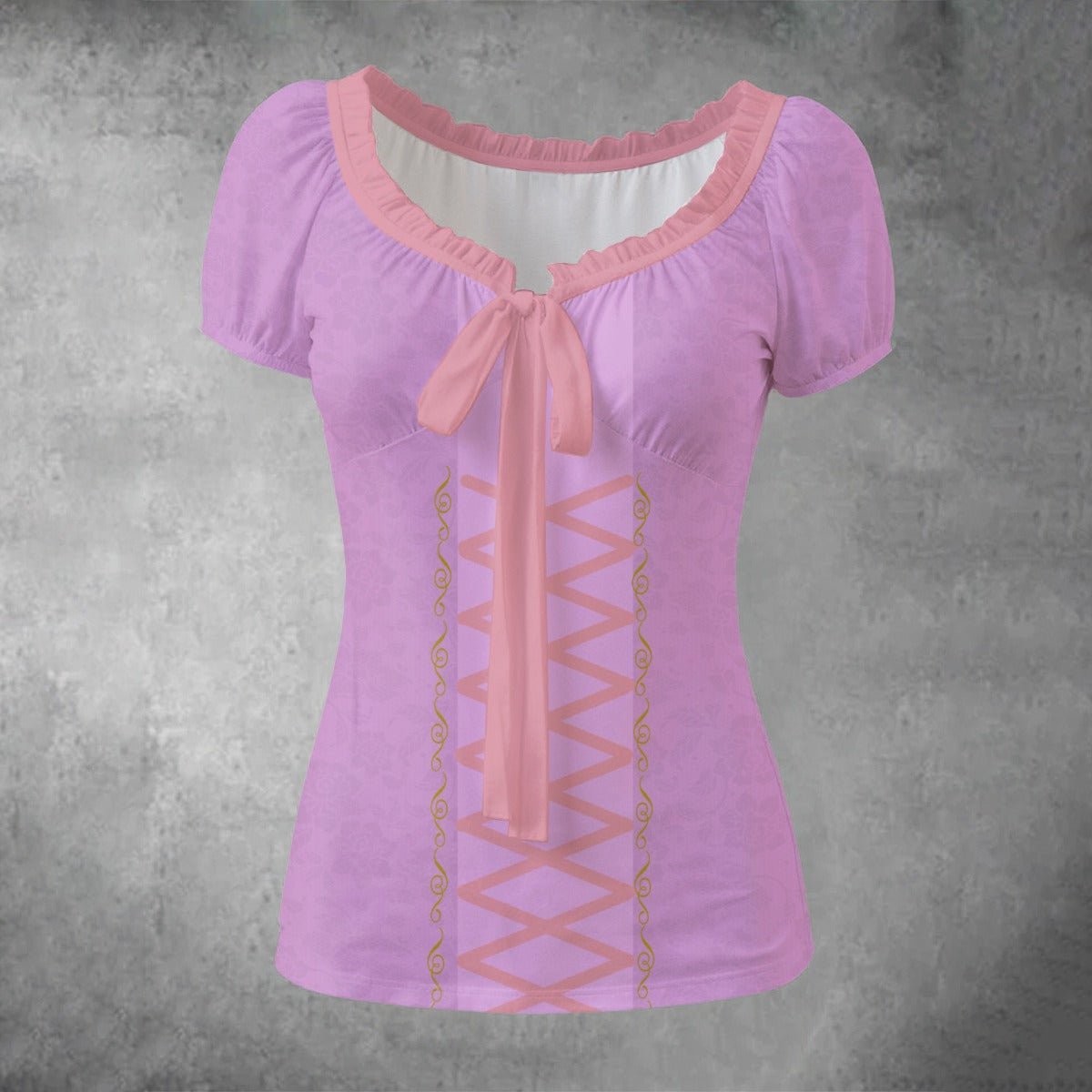 Golden Tower Puff Sleeve Blouse – Lavender Pleated Princess Top adult tangleddisney cosplayWrong Lever Clothing