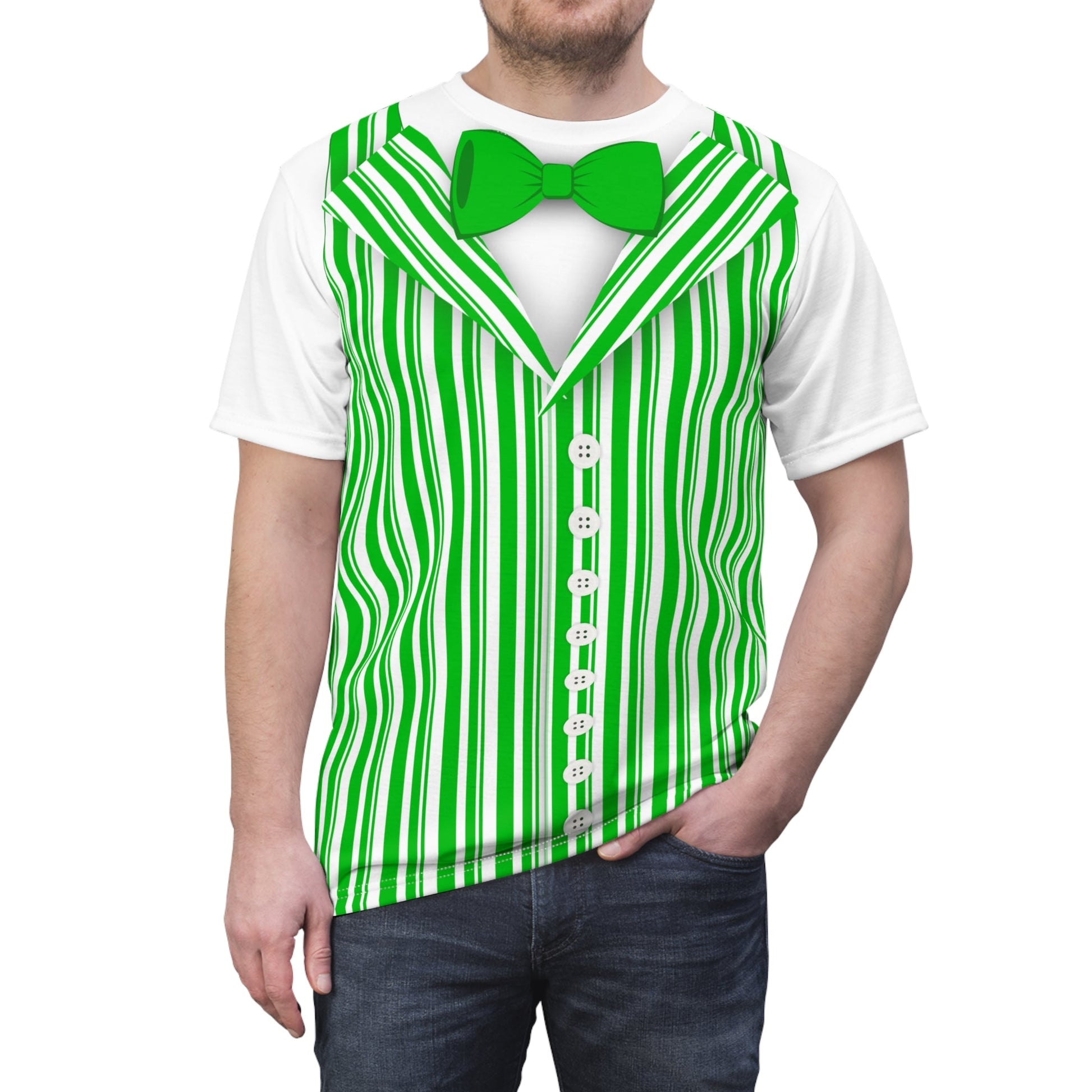 Green Dapper Day Main St Magic Inspired Unisex short sleeve shirt - Bounding Main St USA Style adult disney halloweenadult halloweenAll Over PrintsWrong Lever Clothing