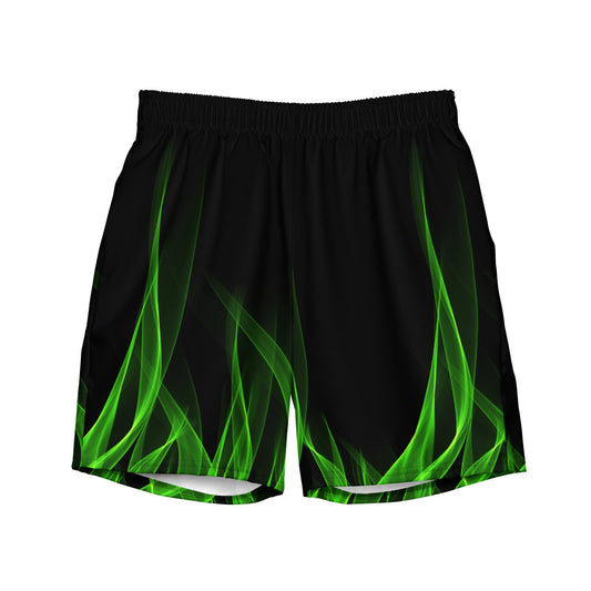 Green Flame Men's swim trunks biker styleBiker swimWrong Lever Clothing