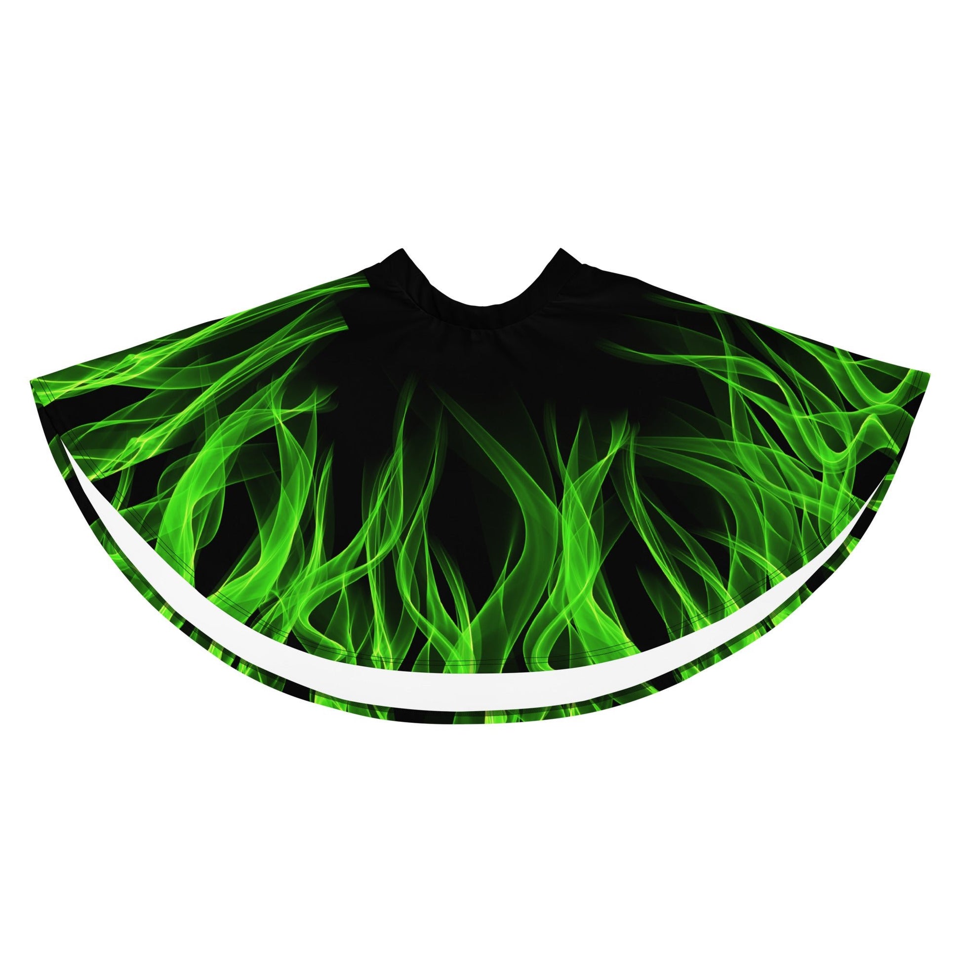 Green Flame Skater Skirt boundingcosplayWrong Lever Clothing