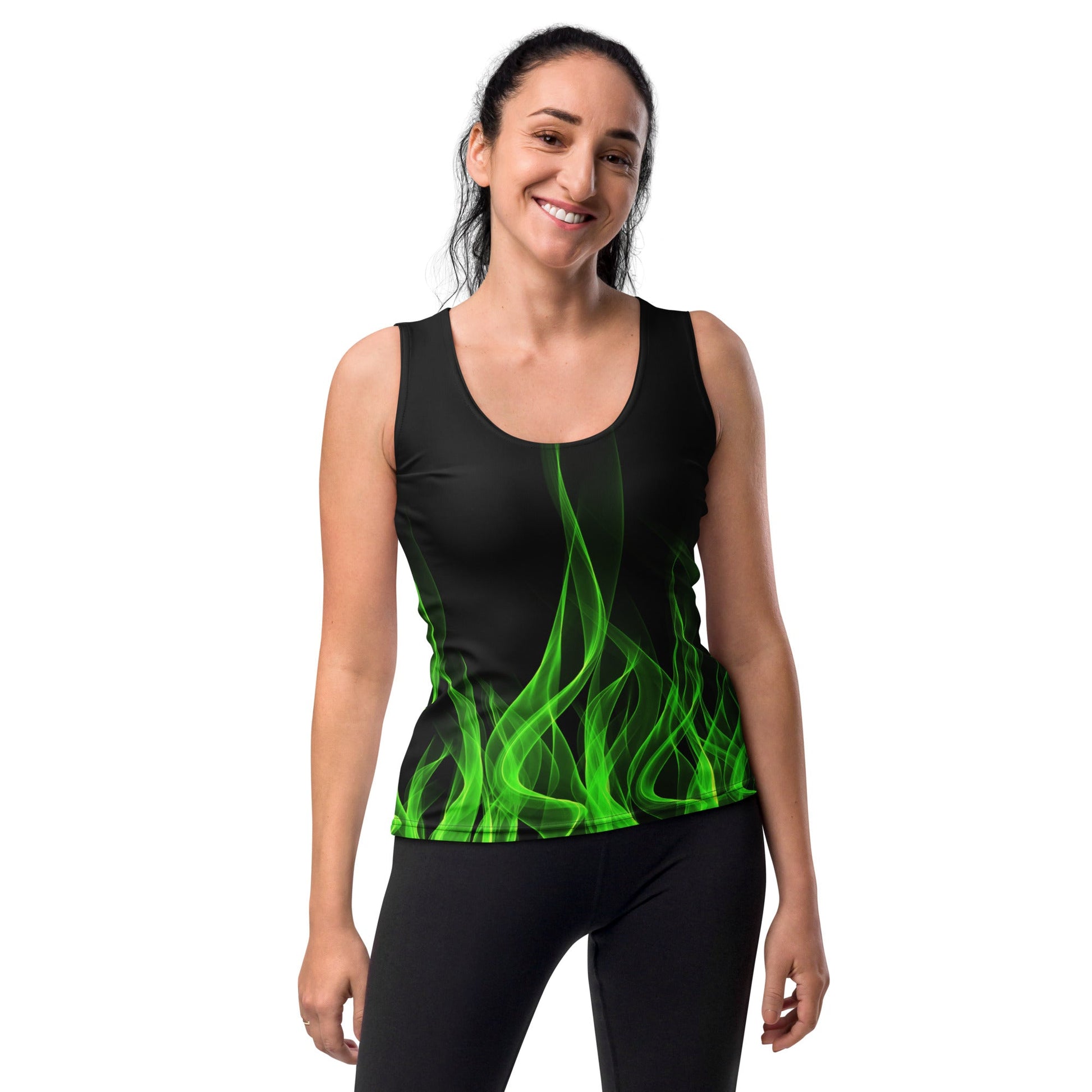 Green Flame Tank Top biker styleboundingWrong Lever Clothing