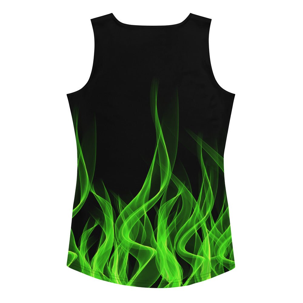 Green Flame Tank Top biker styleboundingWrong Lever Clothing