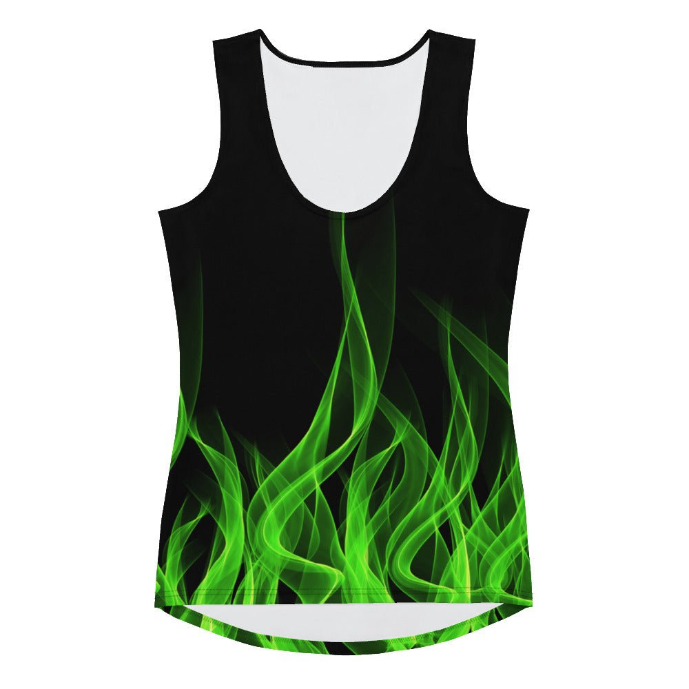 Green Flame Tank Top biker styleboundingWrong Lever Clothing