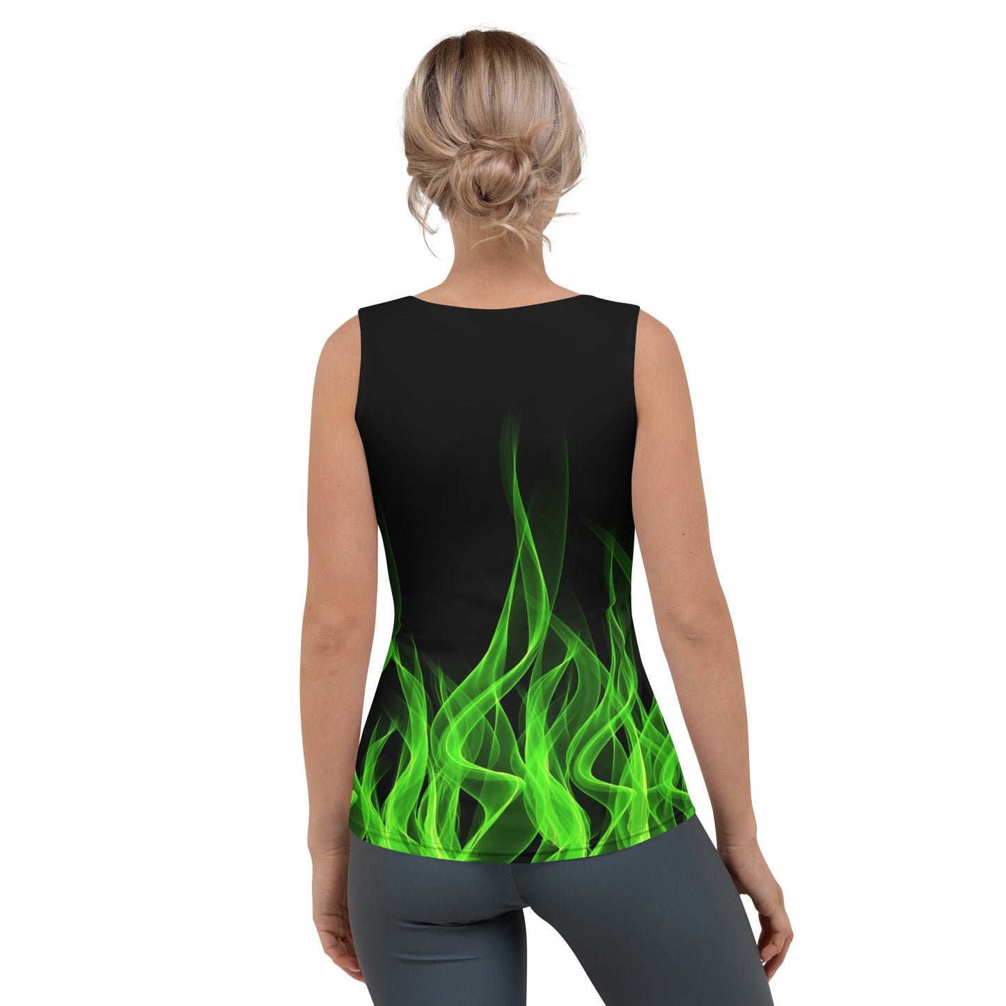 Green Flame Tank Top biker styleboundingWrong Lever Clothing