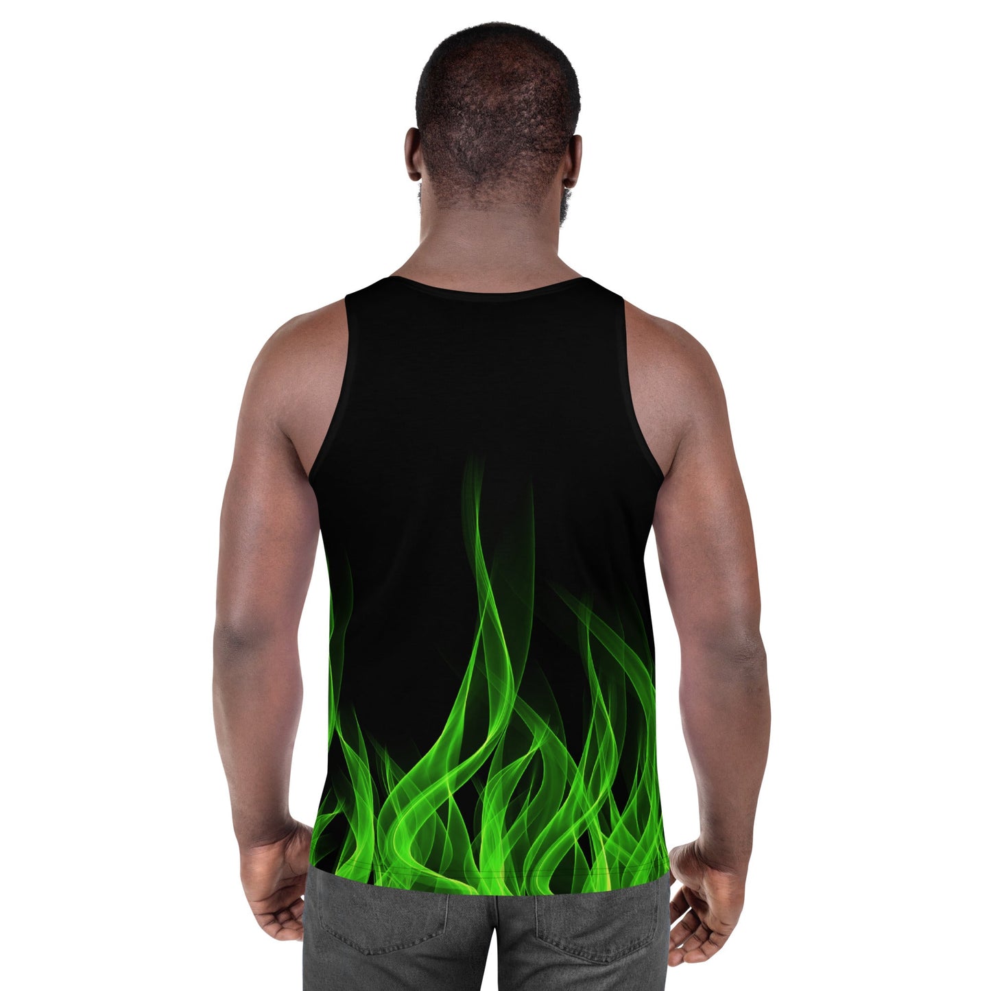 Green Flame Unisex Tank Top biker styleboundingWrong Lever Clothing