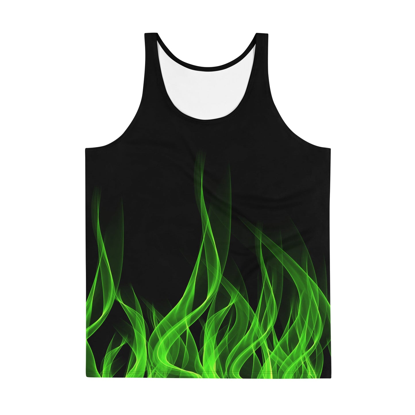 Green Flame Unisex Tank Top biker styleboundingWrong Lever Clothing