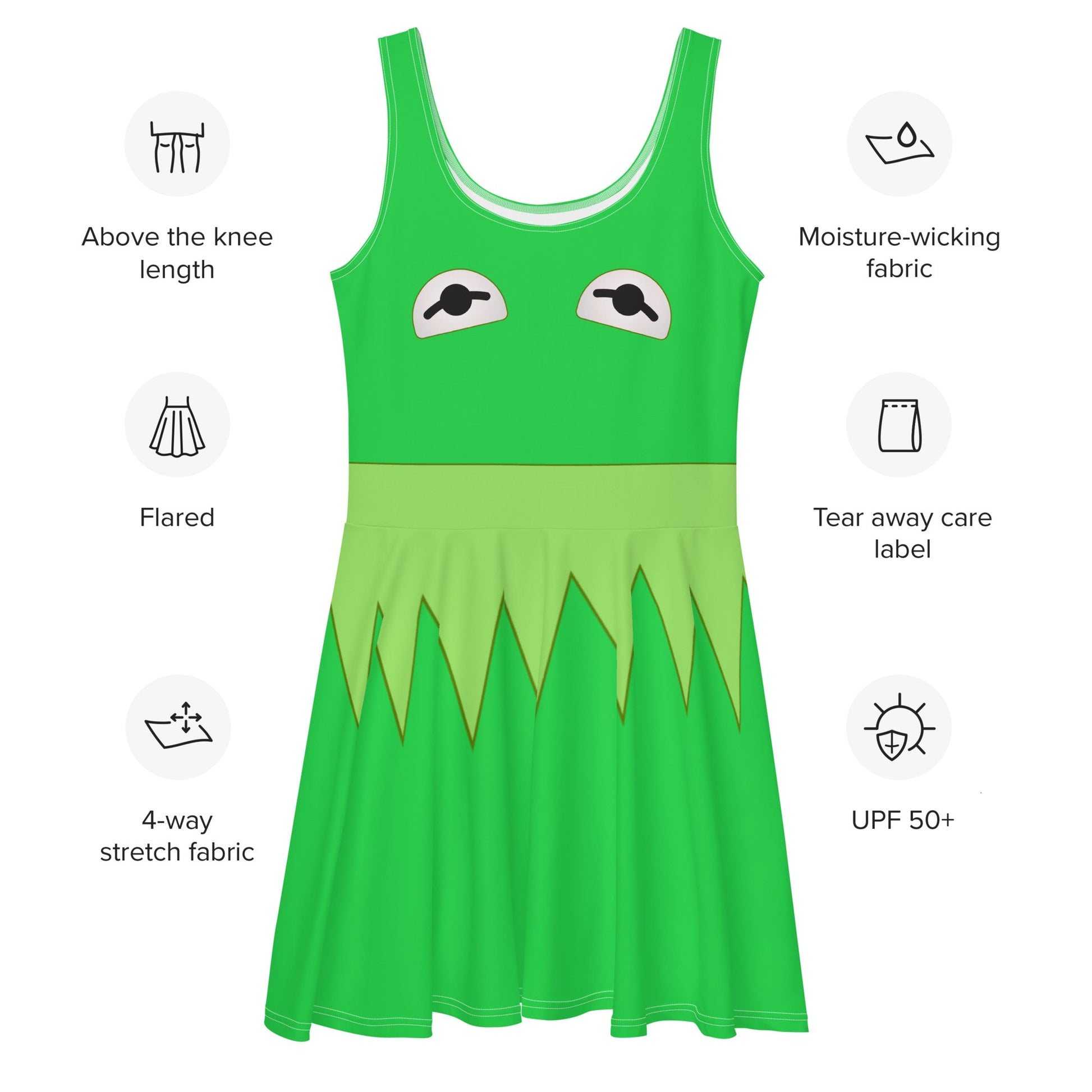 Green Frog Puppet Skater Dress disney boundingdisney cosplayWrong Lever Clothing