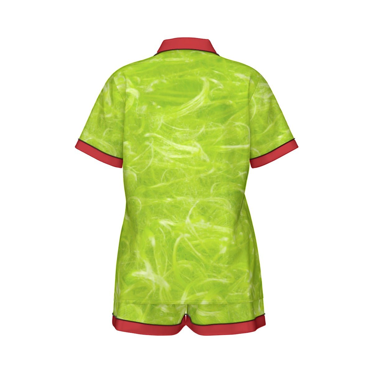 Green Guy Women's Short Sleeve Imitation Silk Pajama Set Wrong Lever Clothing