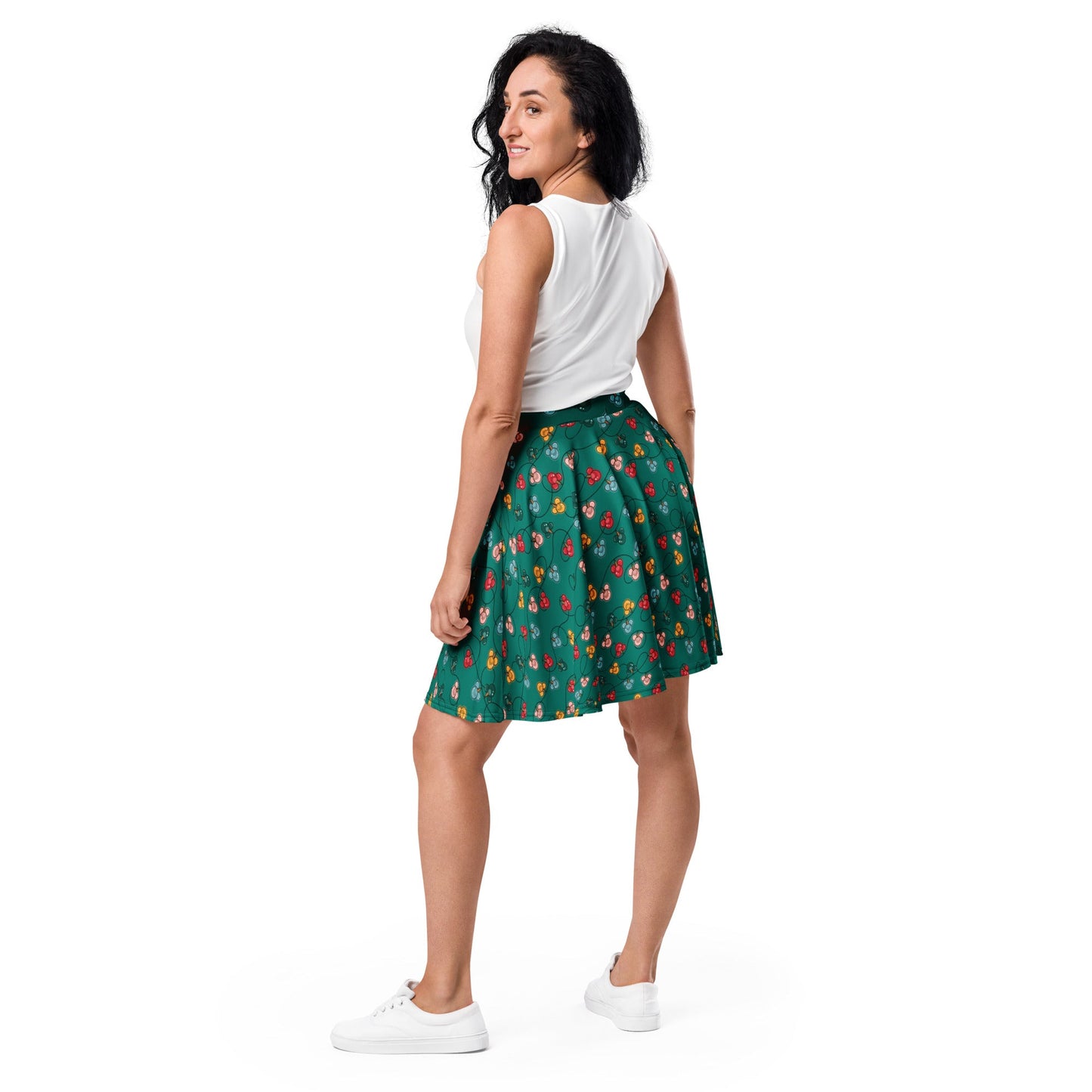 Green Mouse Ornament Skater Skirt christmas partychristmas skirtWrong Lever Clothing