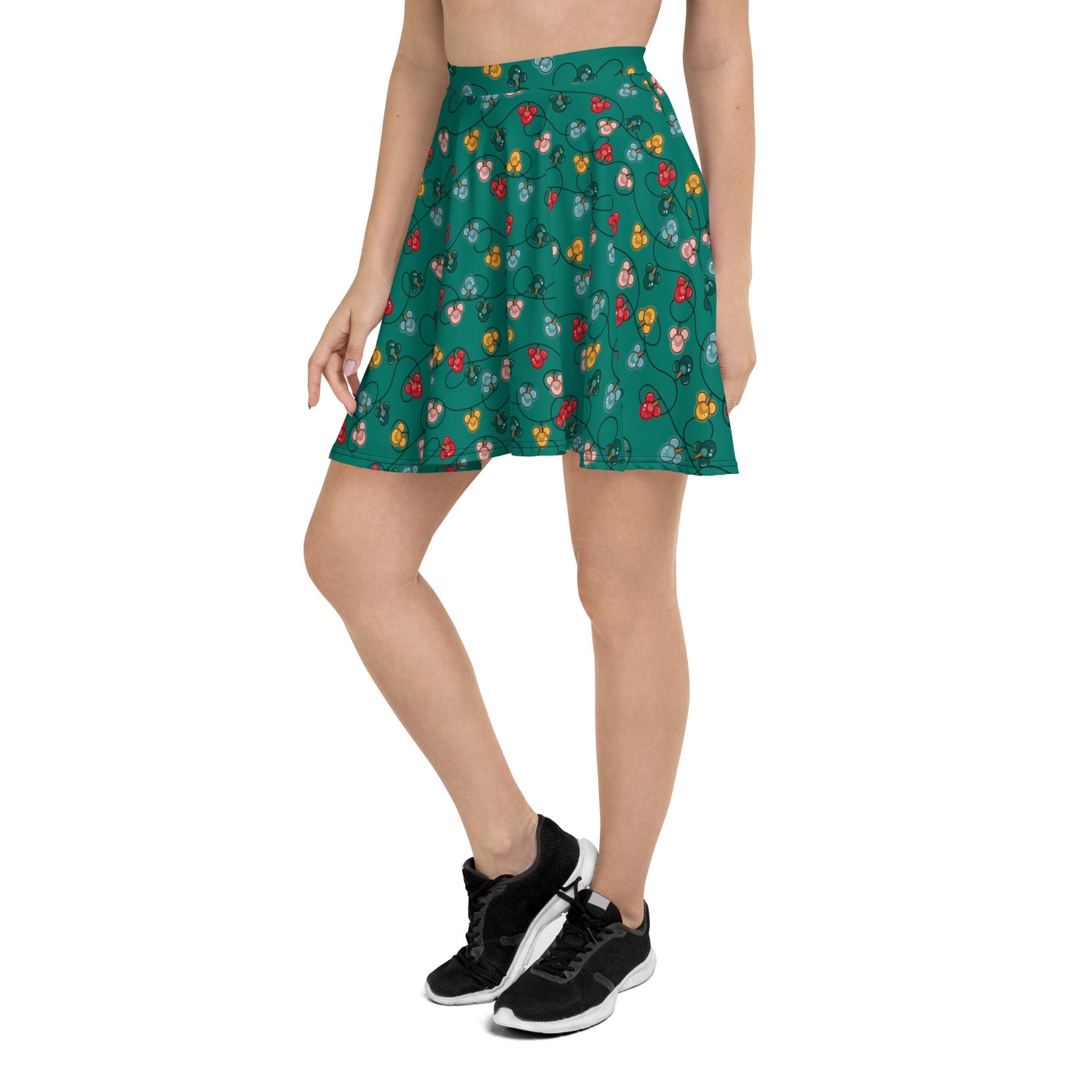 Green Mouse Ornament Skater Skirt christmas partychristmas skirtWrong Lever Clothing