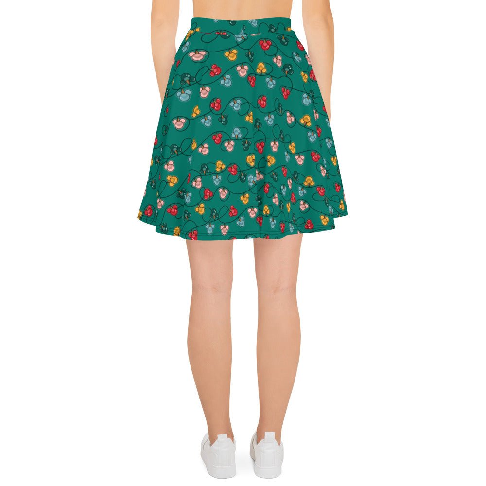 Green Mouse Ornament Skater Skirt christmas partychristmas skirtWrong Lever Clothing