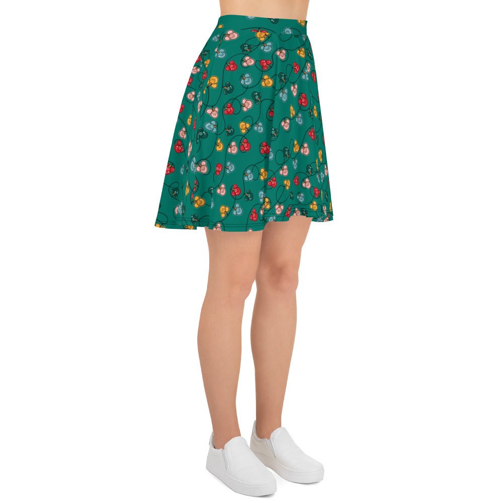 Green Mouse Ornament Skater Skirt christmas partychristmas skirtWrong Lever Clothing