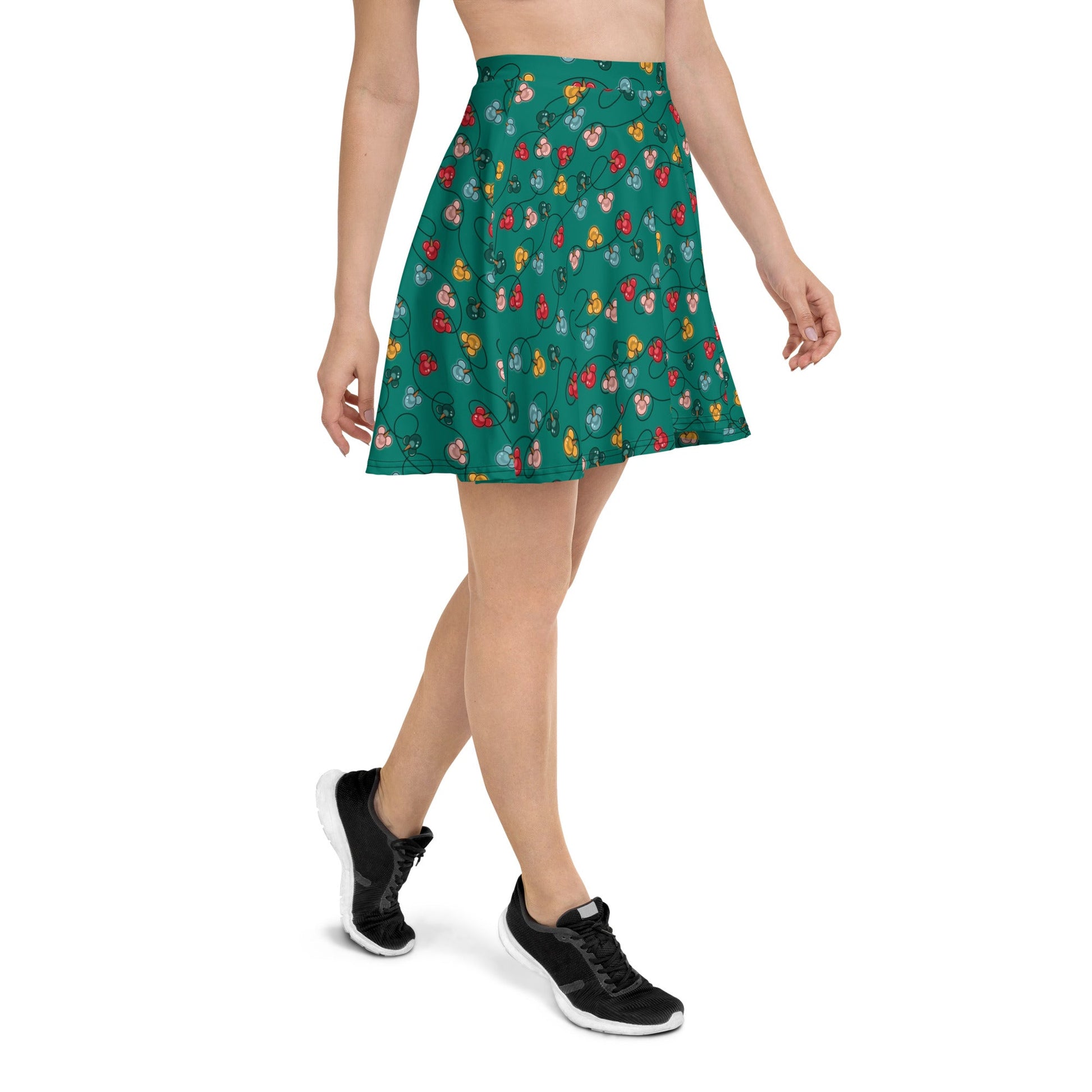 Green Mouse Ornament Skater Skirt christmas partychristmas skirtWrong Lever Clothing