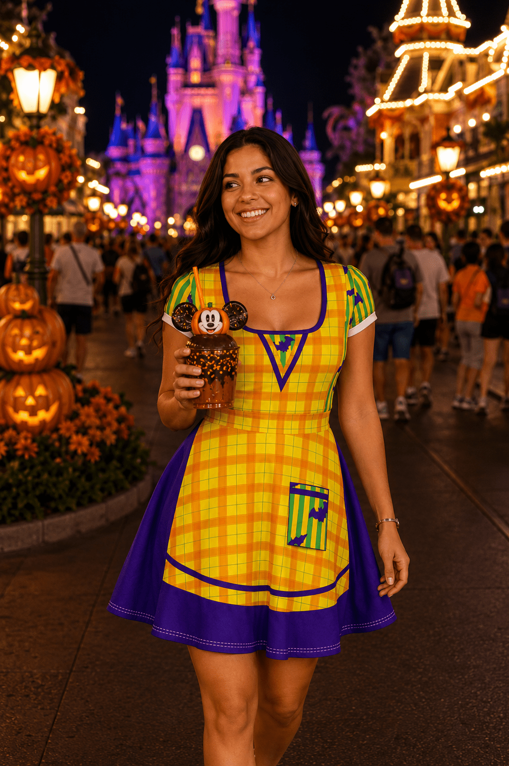 Halloween Party Cast Member Inspired Dress with Built‑In Shorts cast membercast member costumeWrong Lever Clothing