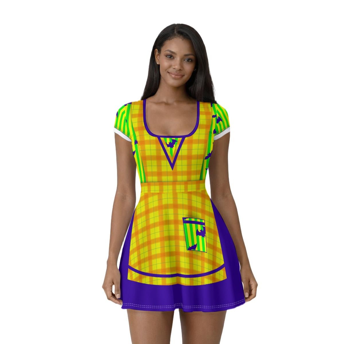 Halloween Party Cast Member Inspired Dress with Built‑In Shorts cast membercast member costumeWrong Lever Clothing