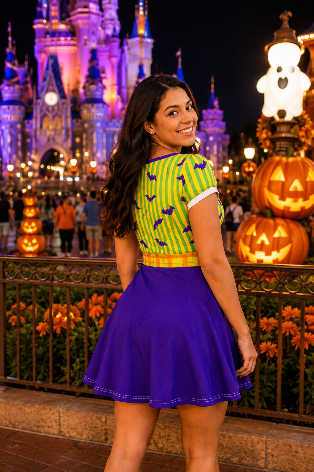 Halloween Party Cast Member Inspired Dress with Built‑In Shorts cast membercast member costumeWrong Lever Clothing