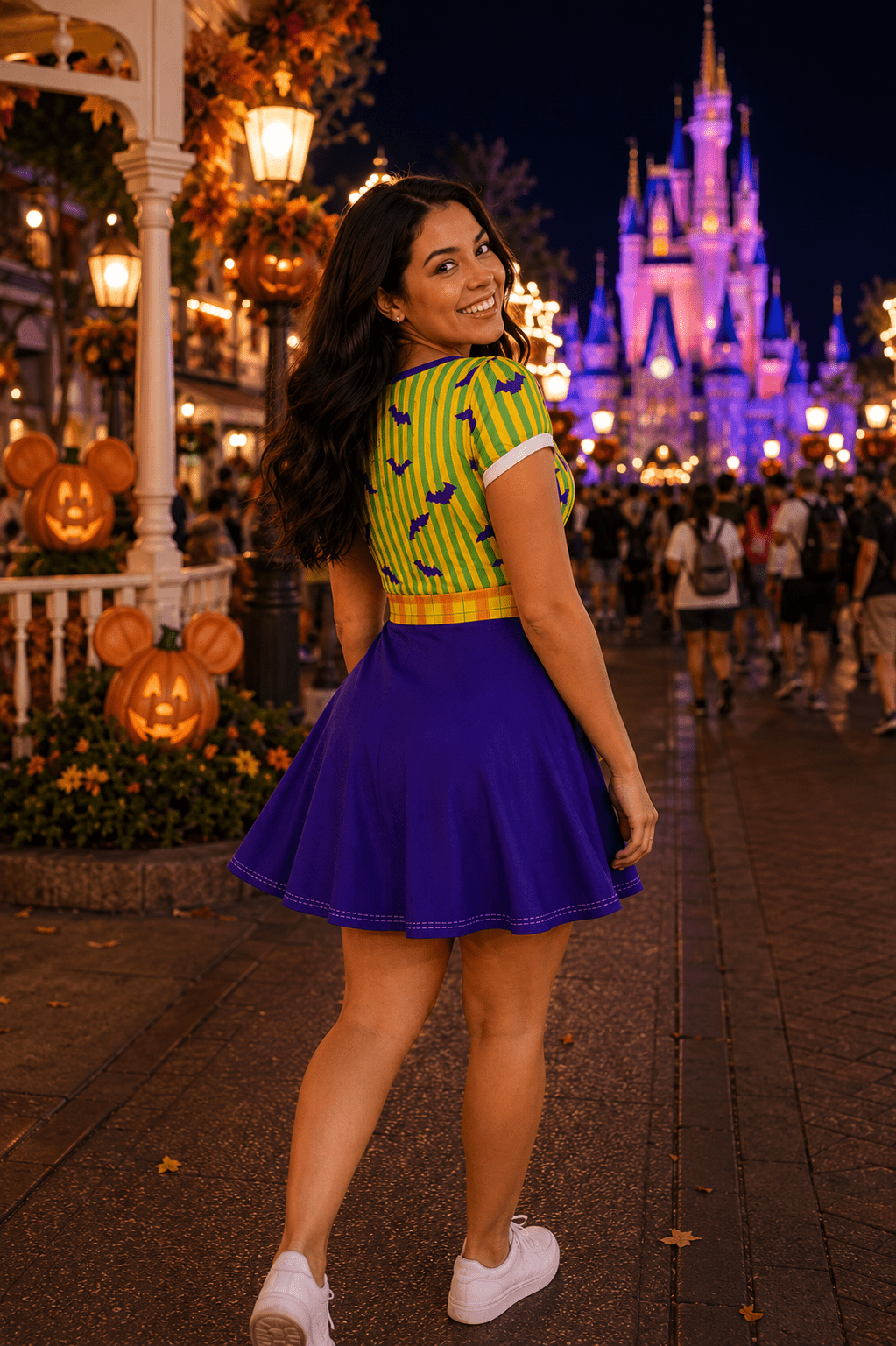 Halloween Party Cast Member Inspired Dress with Built‑In Shorts cast membercast member costumeWrong Lever Clothing