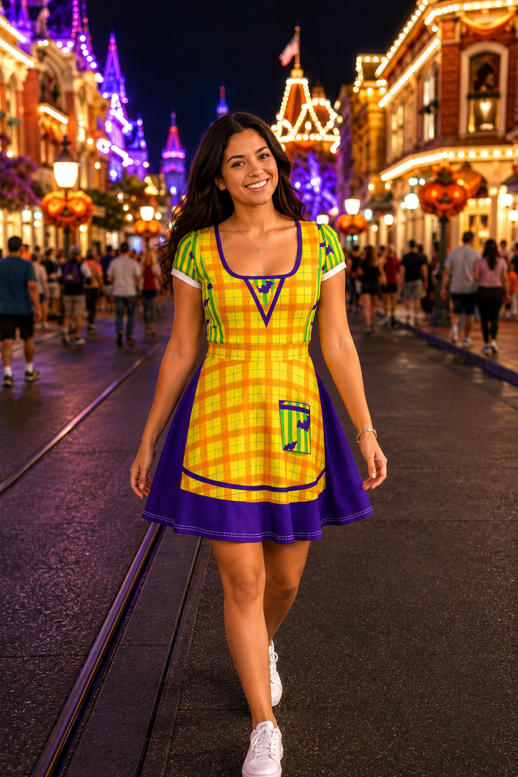 Halloween Party Cast Member Inspired Dress with Built‑In Shorts cast membercast member costumeWrong Lever Clothing