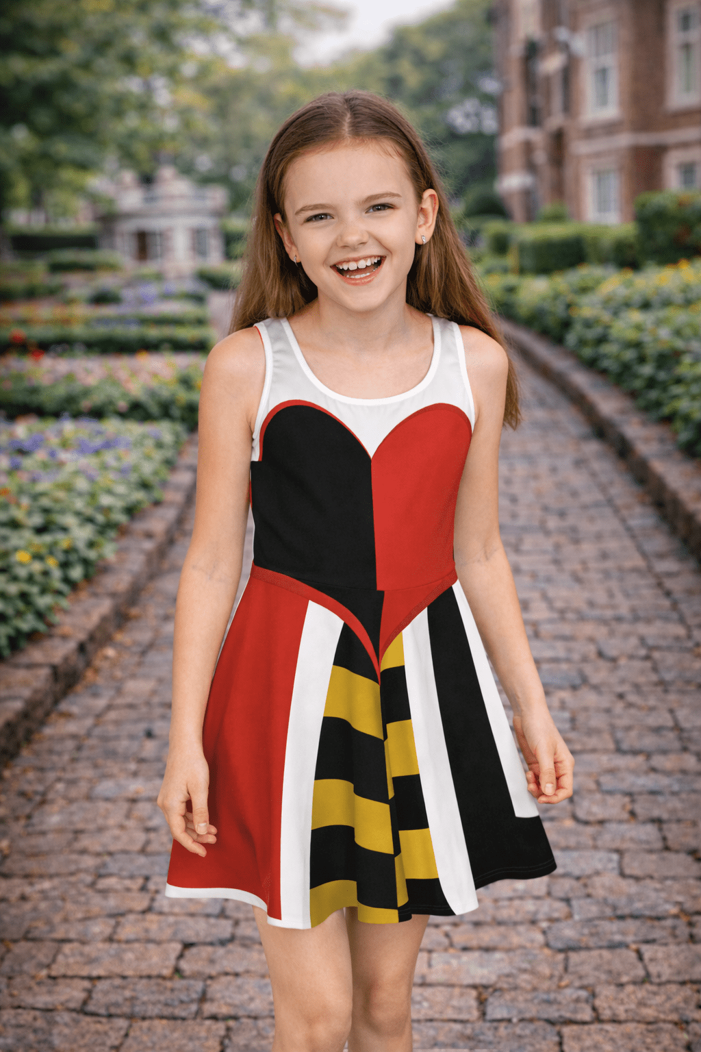 Heart Queen Girls' Sleeveless Sundress alicealice costumekids dressWrong Lever Clothing