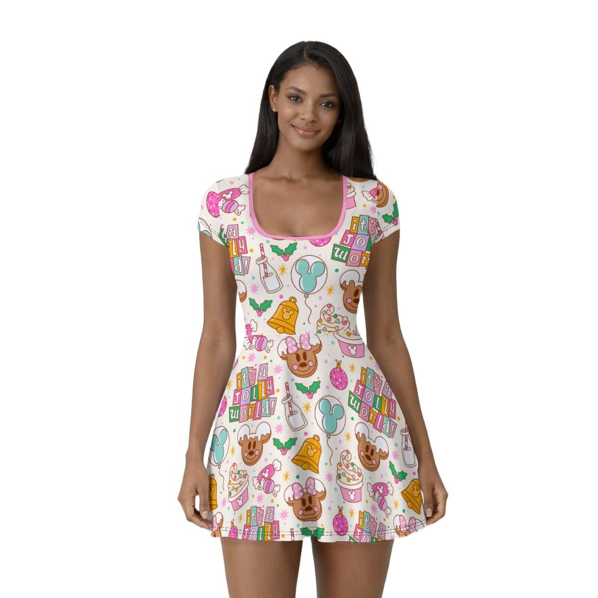 Holiday Park Treats Christmas Snack Dress 100 years of wonderactive disney familyAthletic Dress with ShortsWrong Lever Clothing