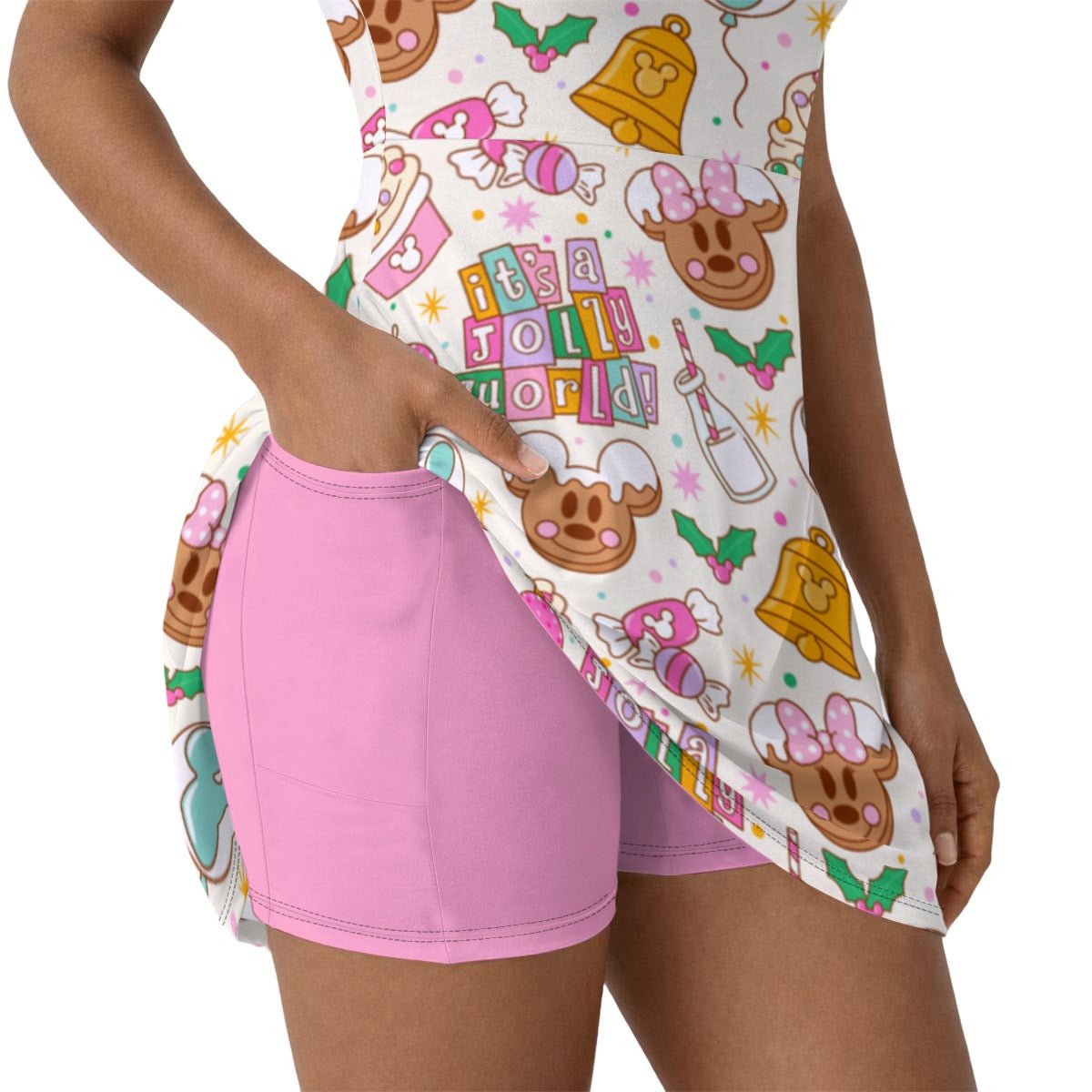 Holiday Park Treats Christmas Snack Dress 100 years of wonderactive disney familyAthletic Dress with ShortsWrong Lever Clothing