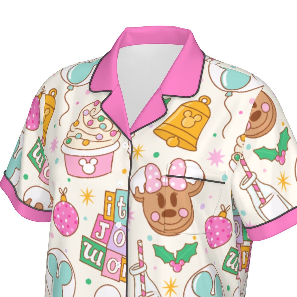 Holiday Park Treats Faux Silk Pajama Set adult holidaychildrens holidaypajamasWrong Lever Clothing