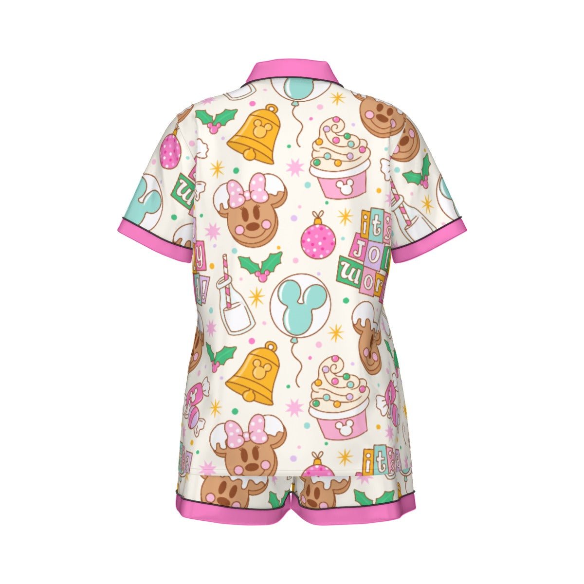 Holiday Park Treats Faux Silk Pajama Set adult holidaychildrens holidaypajamasWrong Lever Clothing