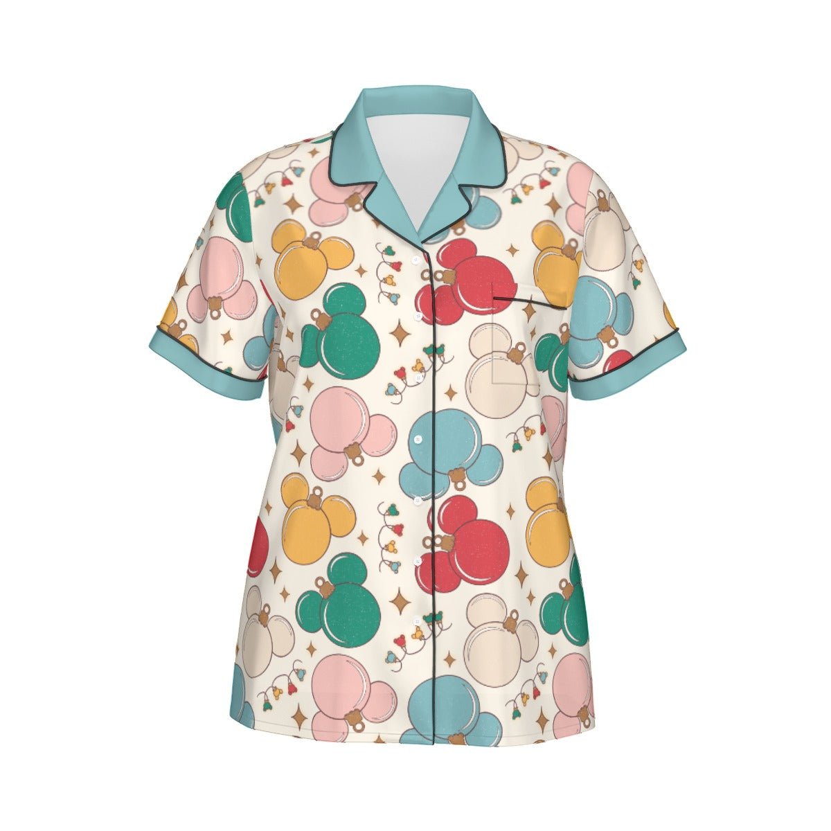 Inspired Ornaments Women's Imitation Silk Short Sleeve Pajama Set Wrong Lever Clothing