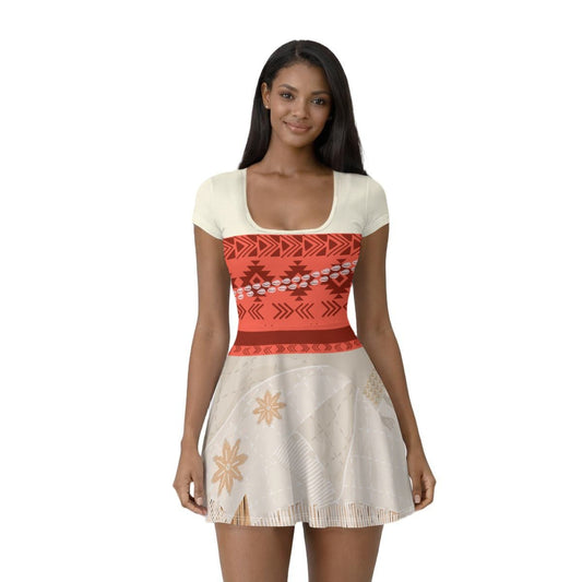 Island Wayfinder Adult Skater Dress with Built-In Shorts | Tropical Adventure Dress active wearadult disney clothingWrong Lever Clothing
