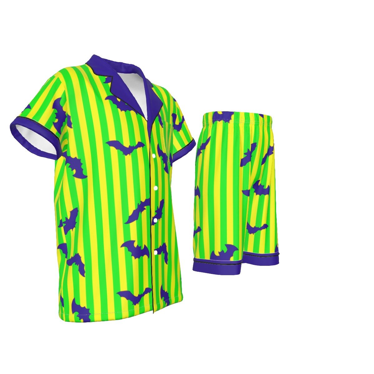 Kids Haunted Halloween Party Imitation Silk Short Pajamas 90s disneyadult disney clothingWrong Lever Clothing