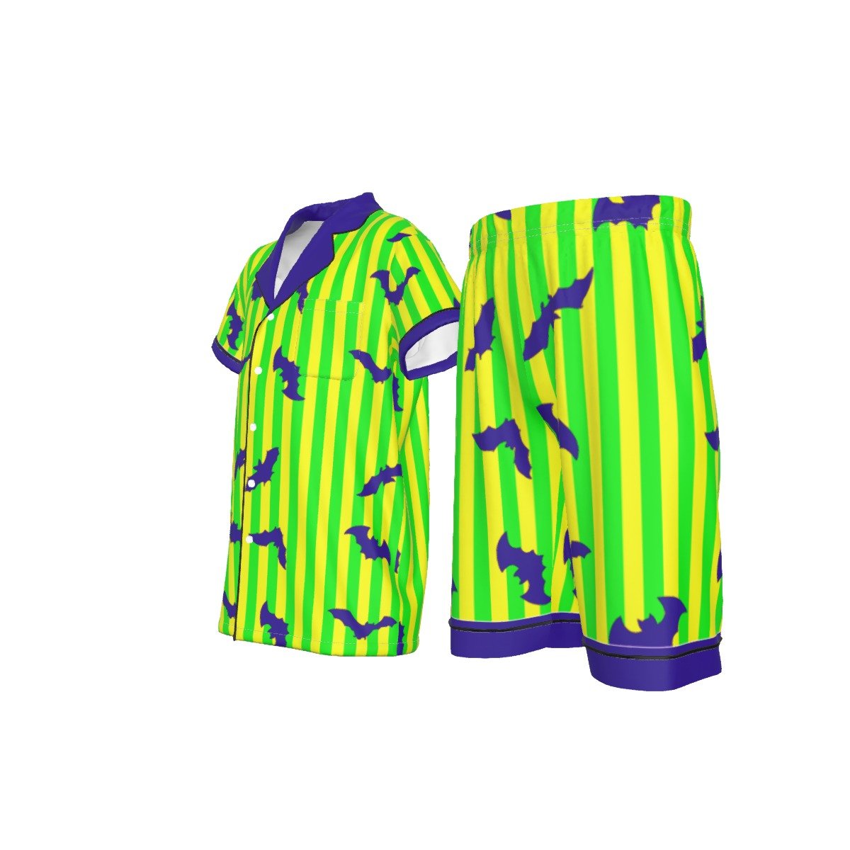 Kids Haunted Halloween Party Imitation Silk Short Pajamas 90s disneyadult disney clothingWrong Lever Clothing