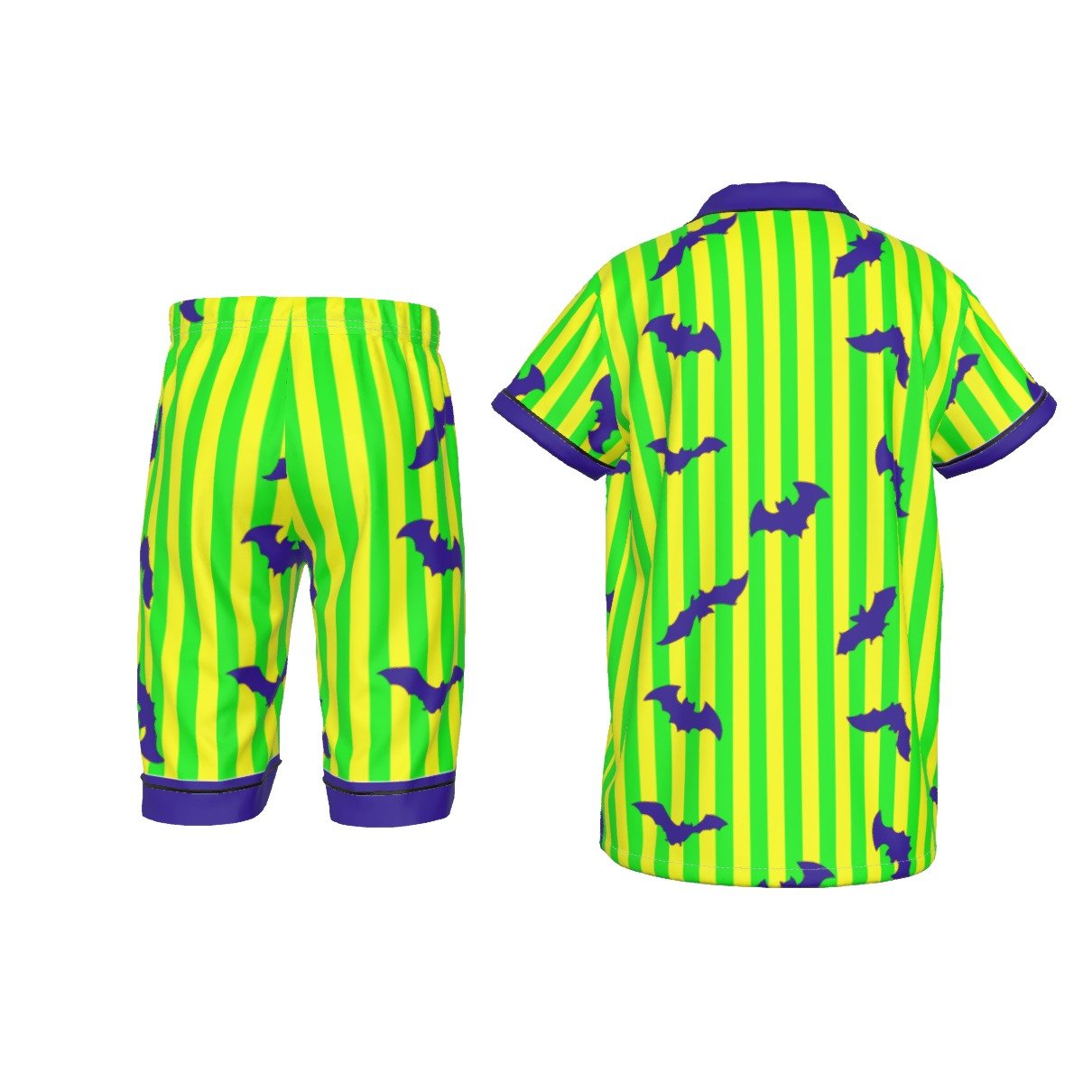 Kids Haunted Halloween Party Imitation Silk Short Pajamas 90s disneyadult disney clothingWrong Lever Clothing