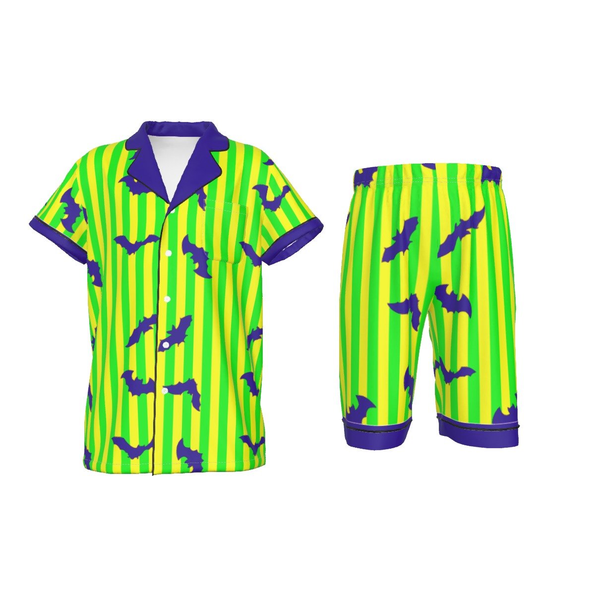 Kids Haunted Halloween Party Imitation Silk Short Pajamas 90s disneyadult disney clothingWrong Lever Clothing