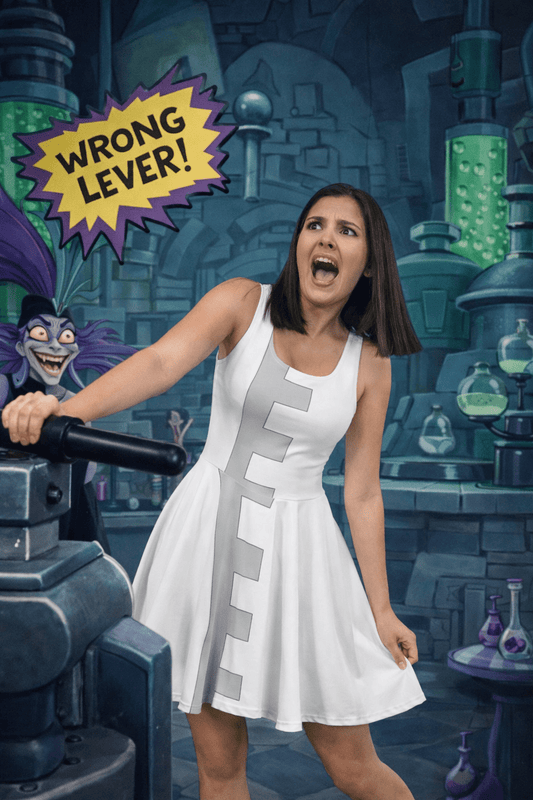 Lab Coat Evil Villain Skater Dress 90s adult90s disneyWrong Lever Clothing