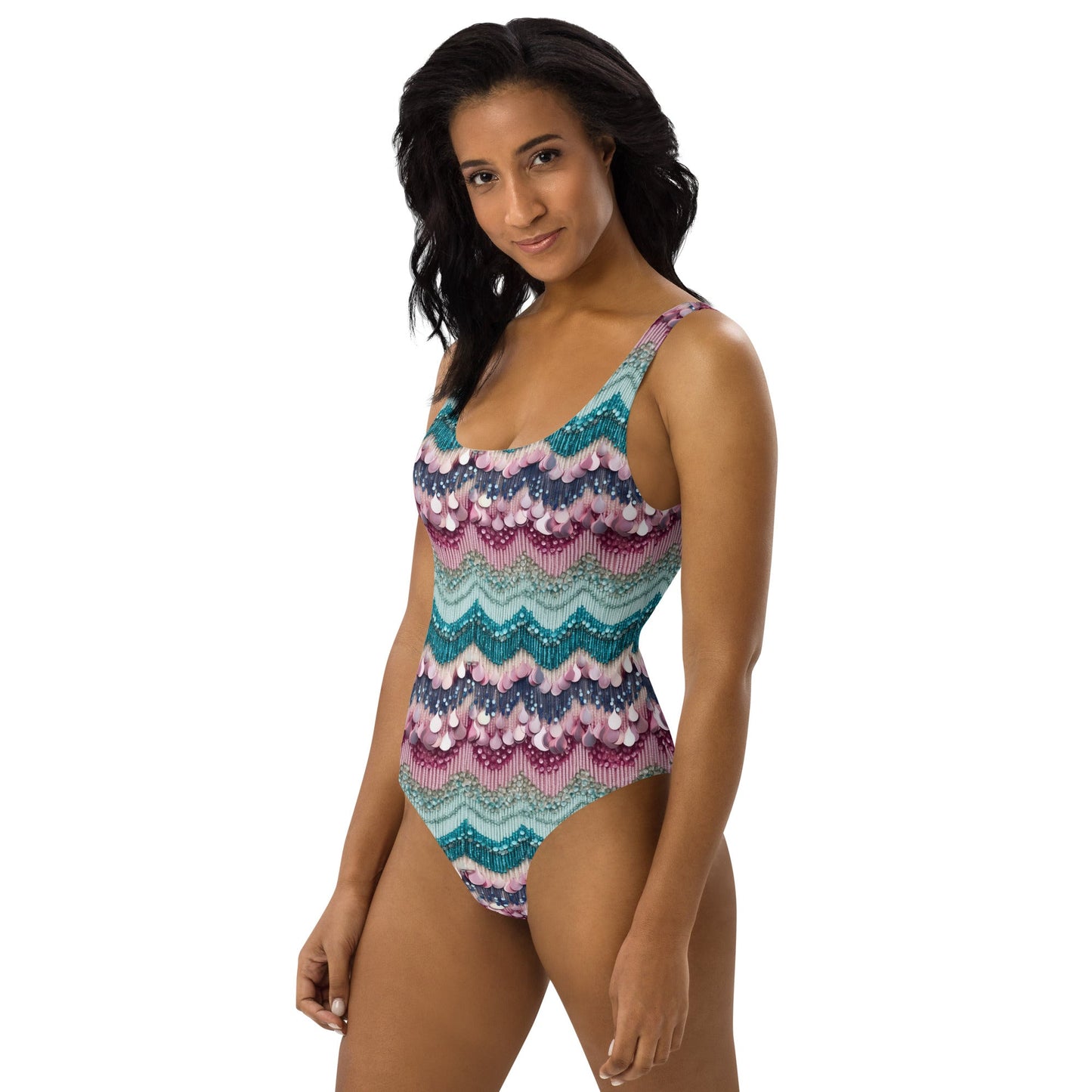 Lovers Era One - Piece Swimsuit or Bodysuit - Beads Printed on Fabric beaded stylebodycon dressWrong Lever Clothing