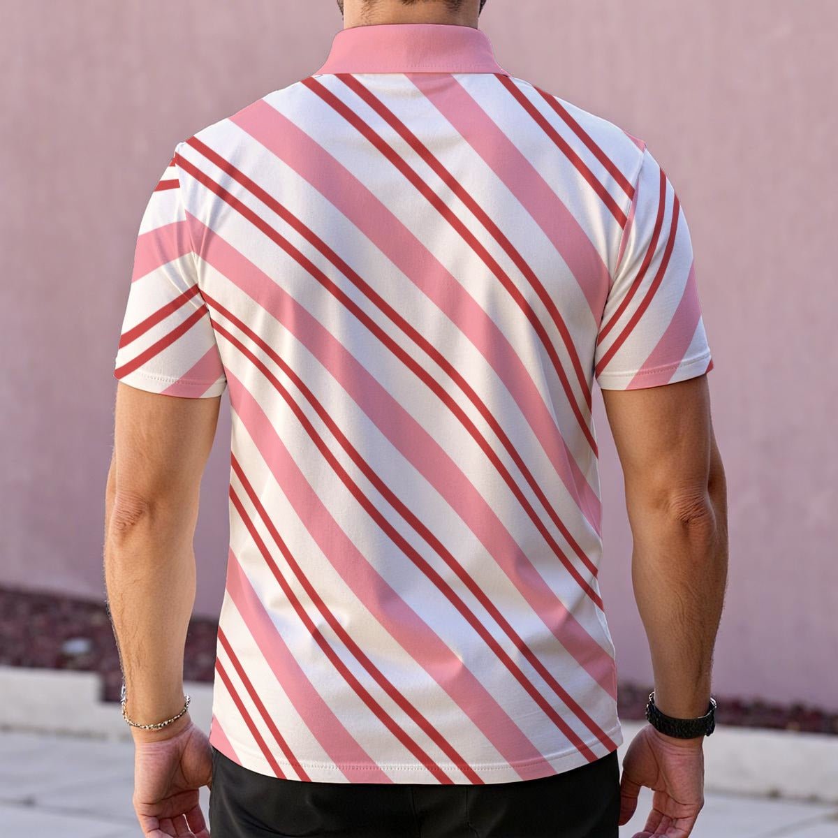 Men’s Candy Cane Polo | Character-Inspired Holiday Park Shirt Wrong Lever Clothing